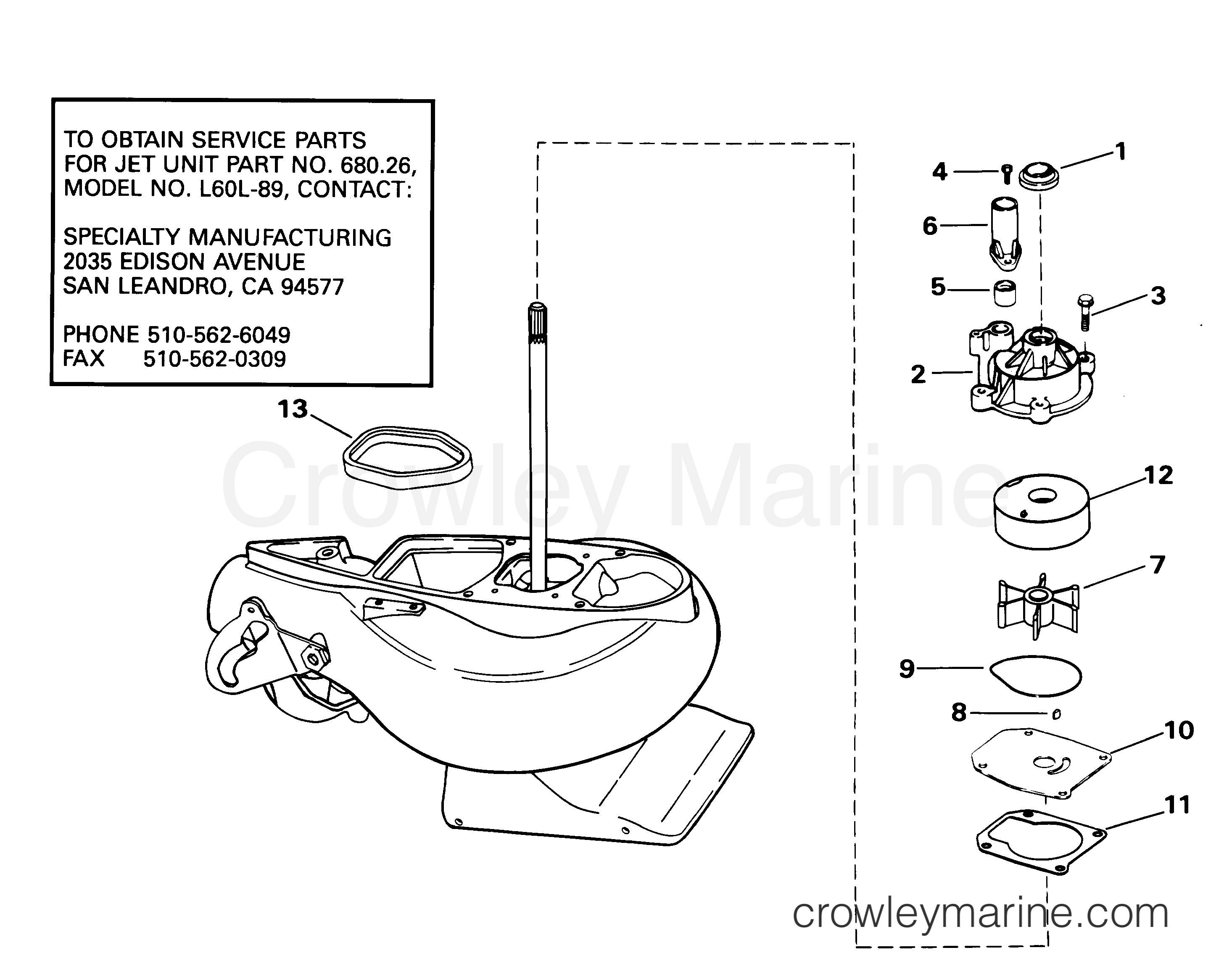 2001 Outboard 60 - J60PLSID - JET DRIVE UNIT