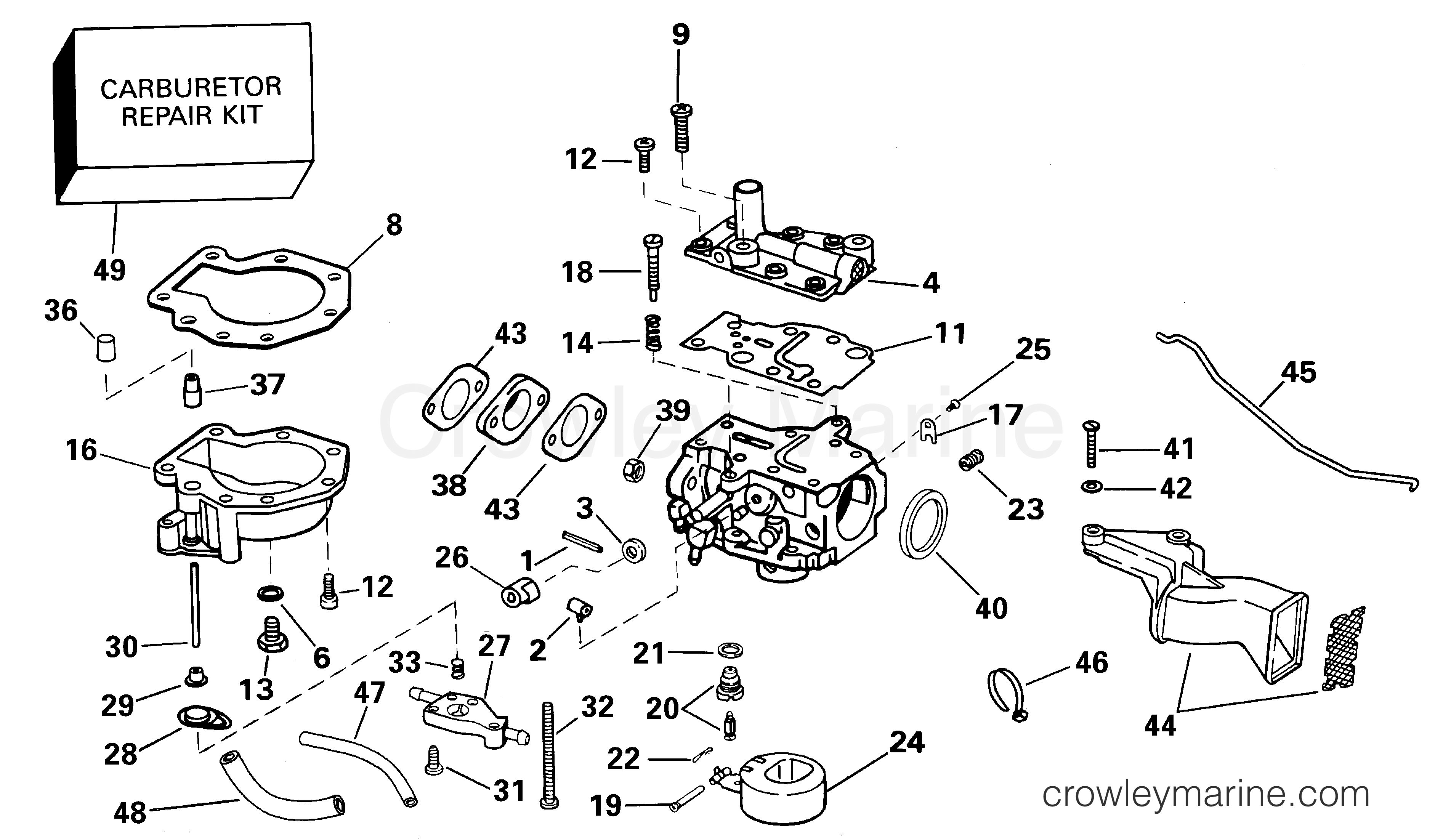 2001 Outboard 5 - E5RL4SIE - CARBURETOR