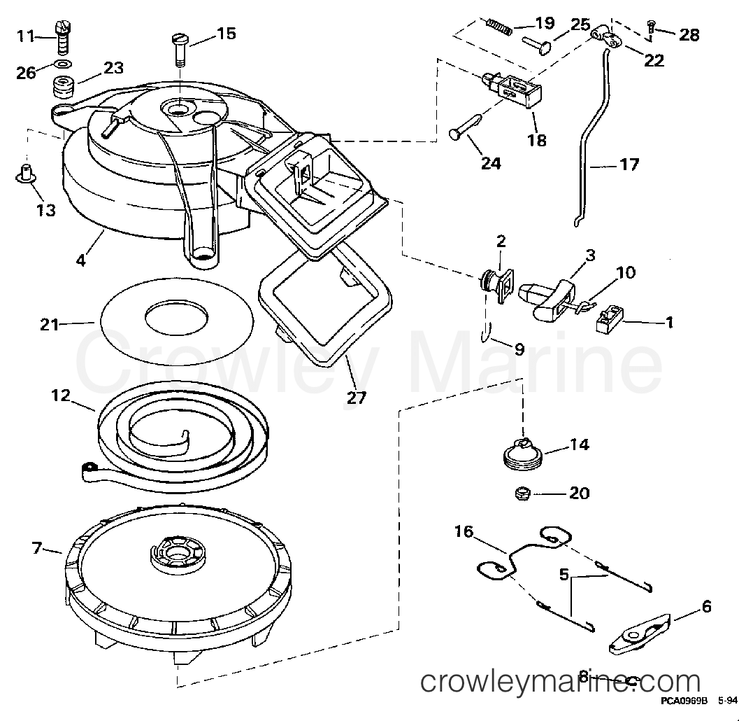 1997 Outboard 9.9 - J10EEUS - REWIND STARTER