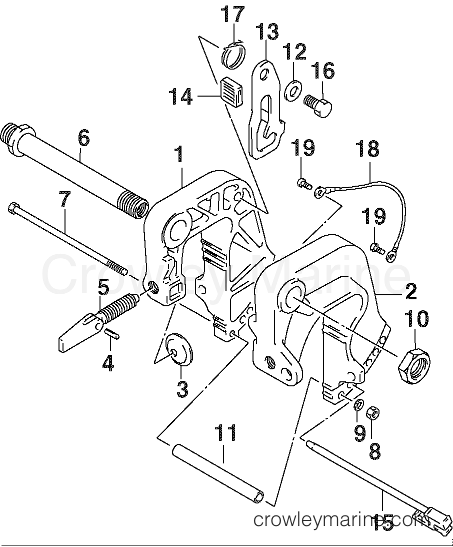 2002 Outboard 9.9 - J10TE4SNF - CLAMP BRACKET