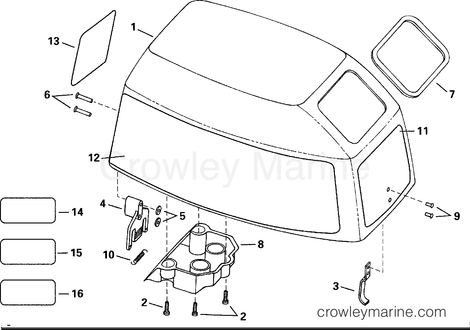 2000 Outboard 6 - J6RSSM - ENGINE COVER