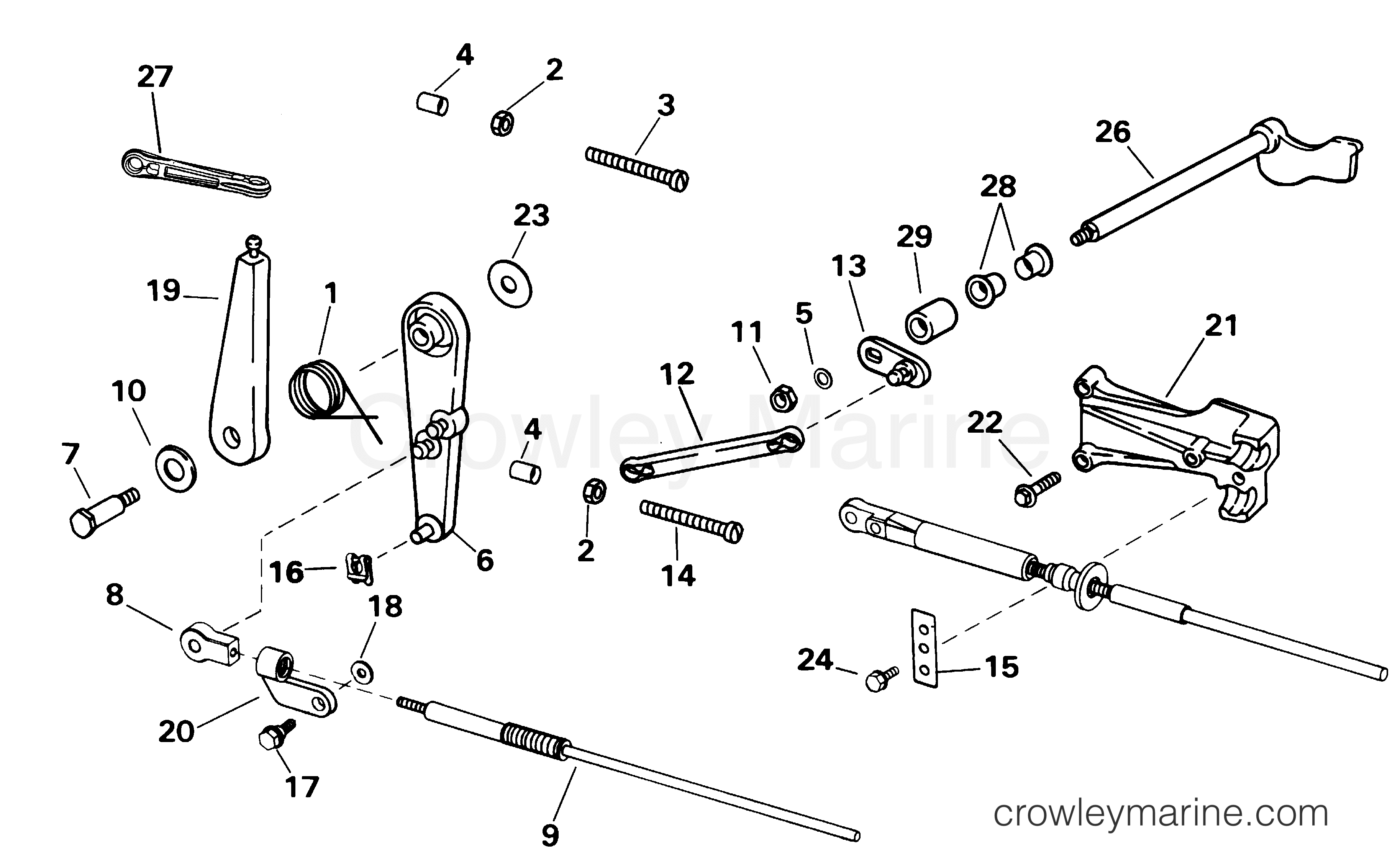 THROTTLE LINKAGE 2001 Johnson Outboards 25 J25RV3SIE Crowley Marine