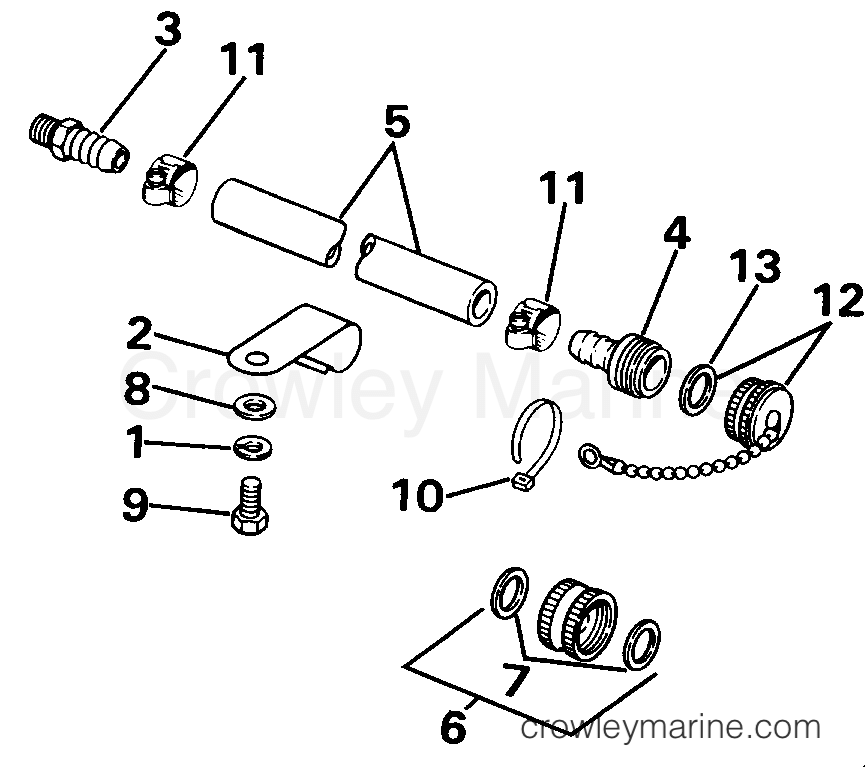 1987 Rigging OMC Stern Drive - All Models - ENGINE FLUSHING KIT - 4 CYLINDER