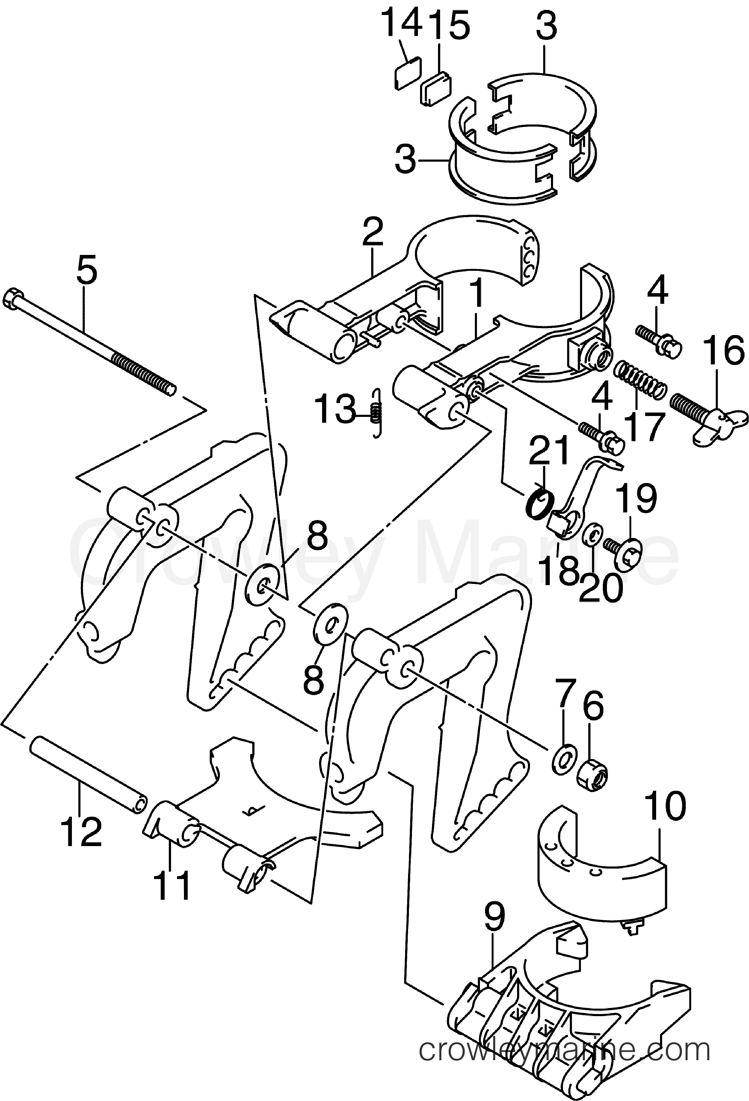 2007 Outboard 2.5 - J2R4SUC - SWIVEL BRACKET