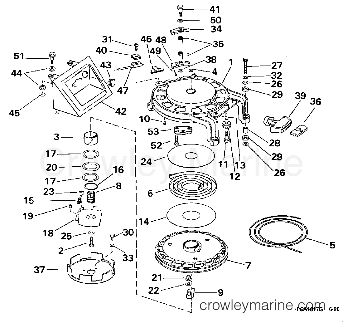 1997 Outboard 50 - J50TLEUC - REWIND STARTER