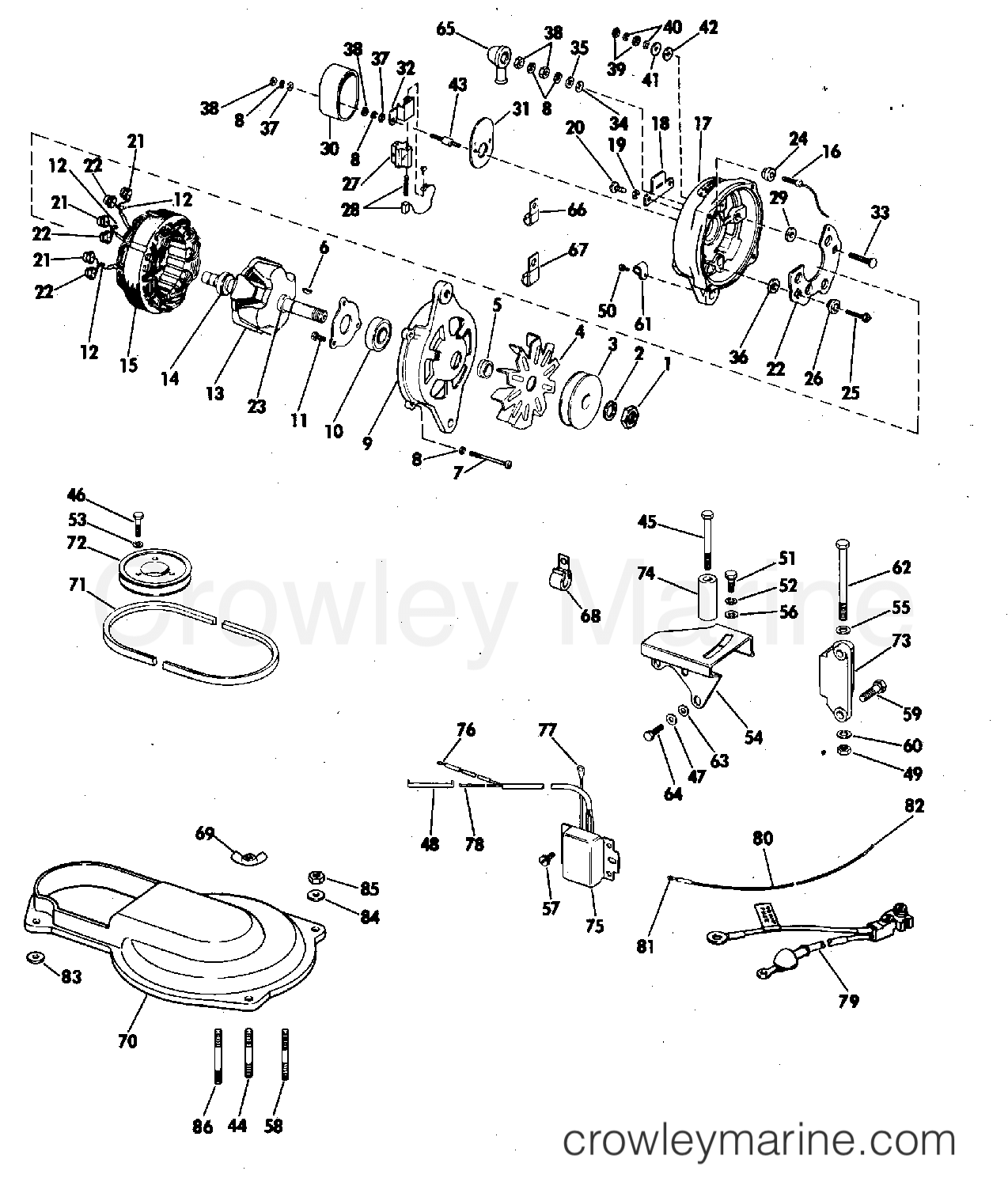 1978 Rigging Accessories - Electrical System - ALTERNATOR KIT SAIL DRIVE