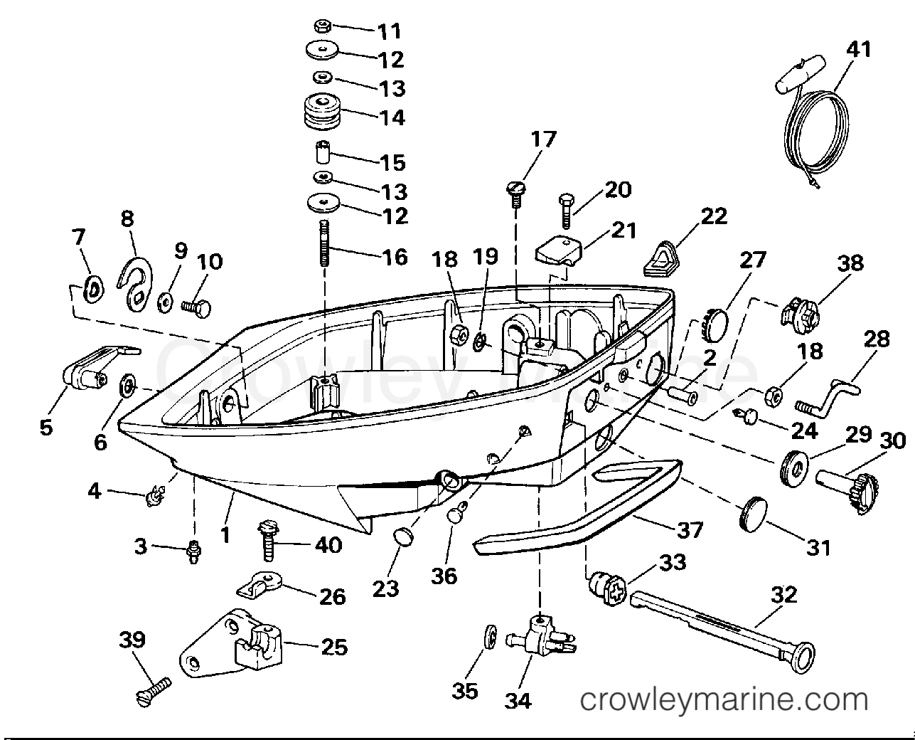 1990 Johnson Outboards 9.9 - TJ10ELESC - LOWER ENGINE COVER section