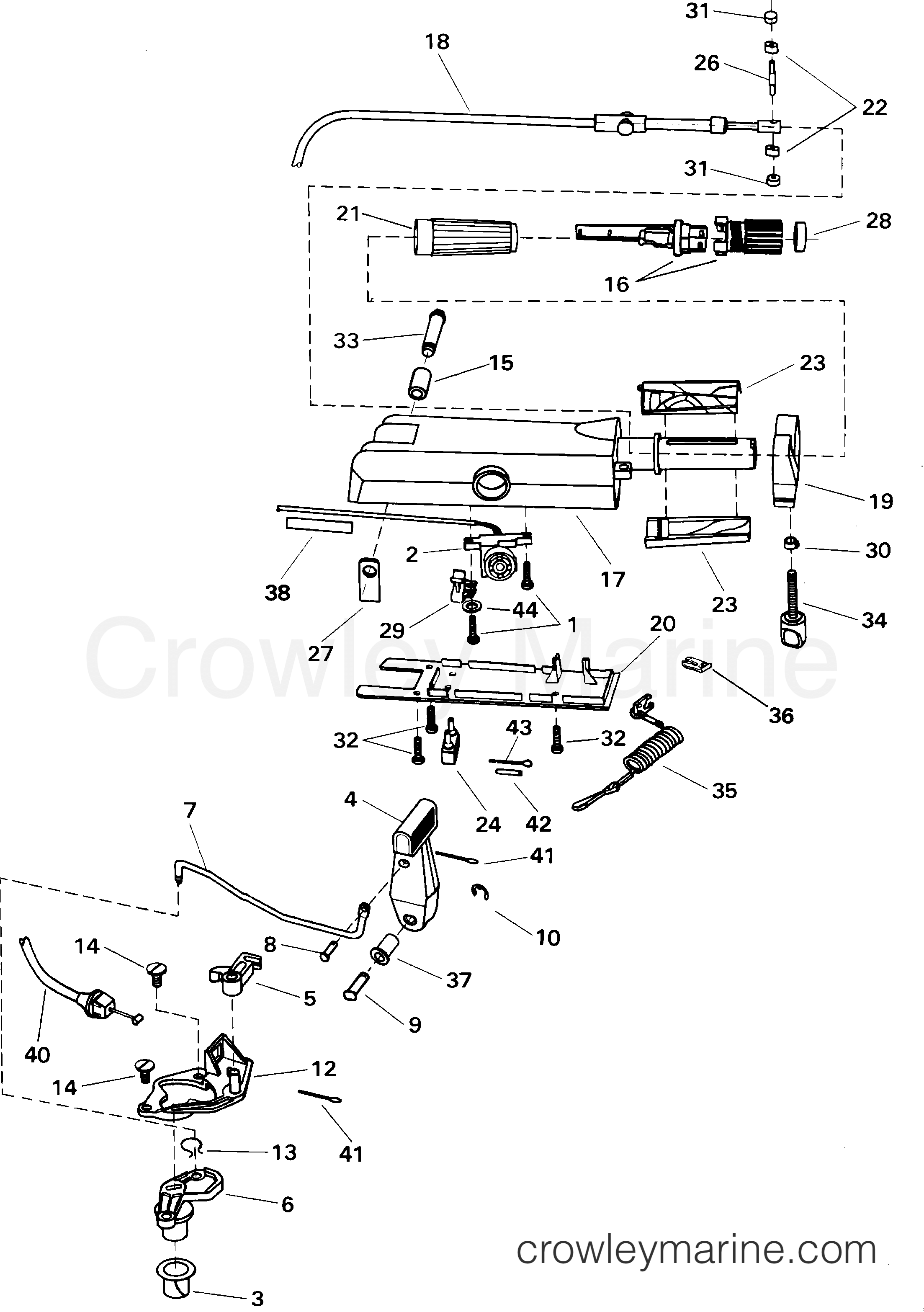 2001 Outboard 6 - J6RVSIB - STEERING HANDLE