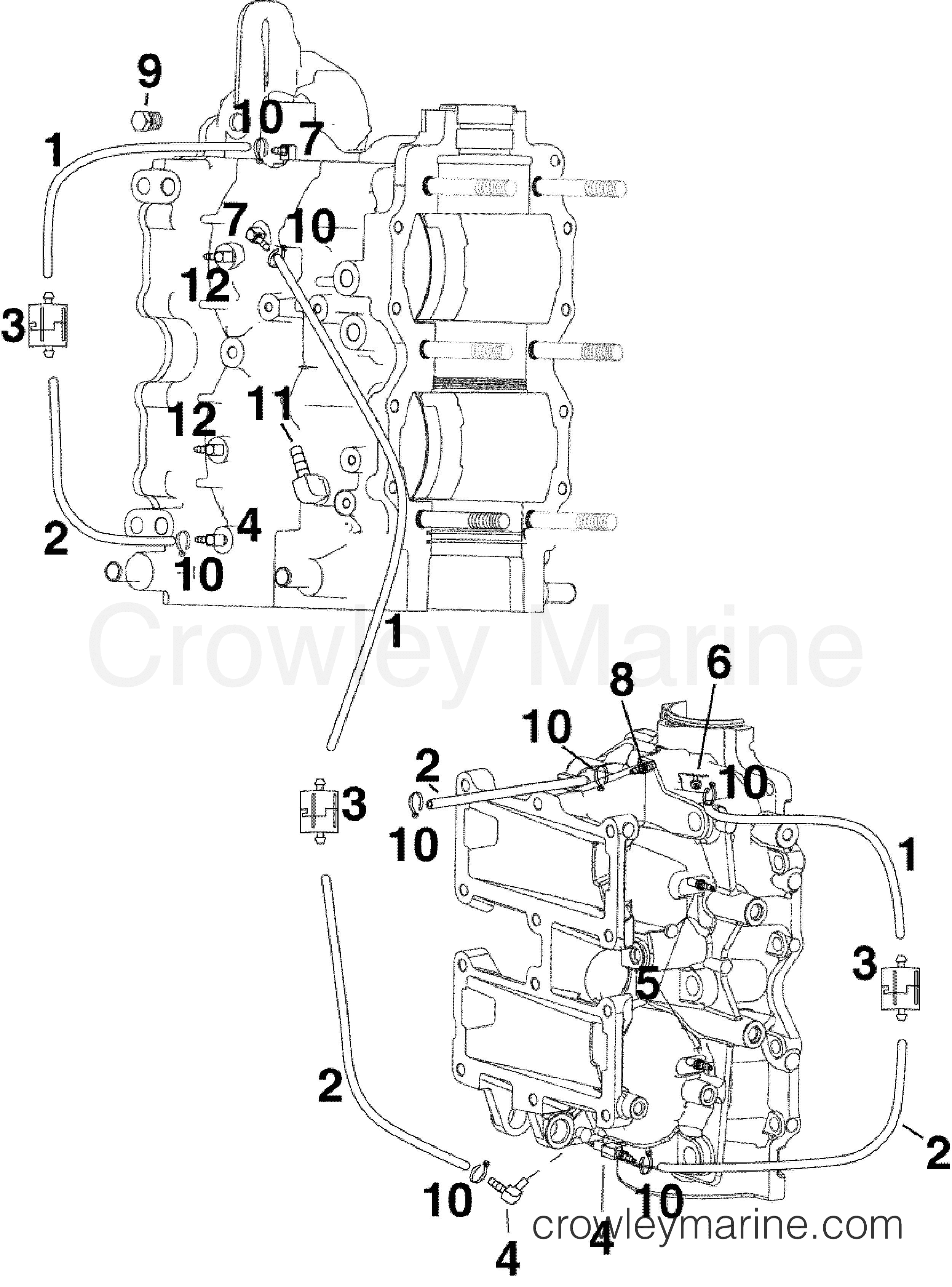 OIL RECIRCULATION SYSTEM - AB Outboard 55 - MFE E55MRLABA | Crowley Marine