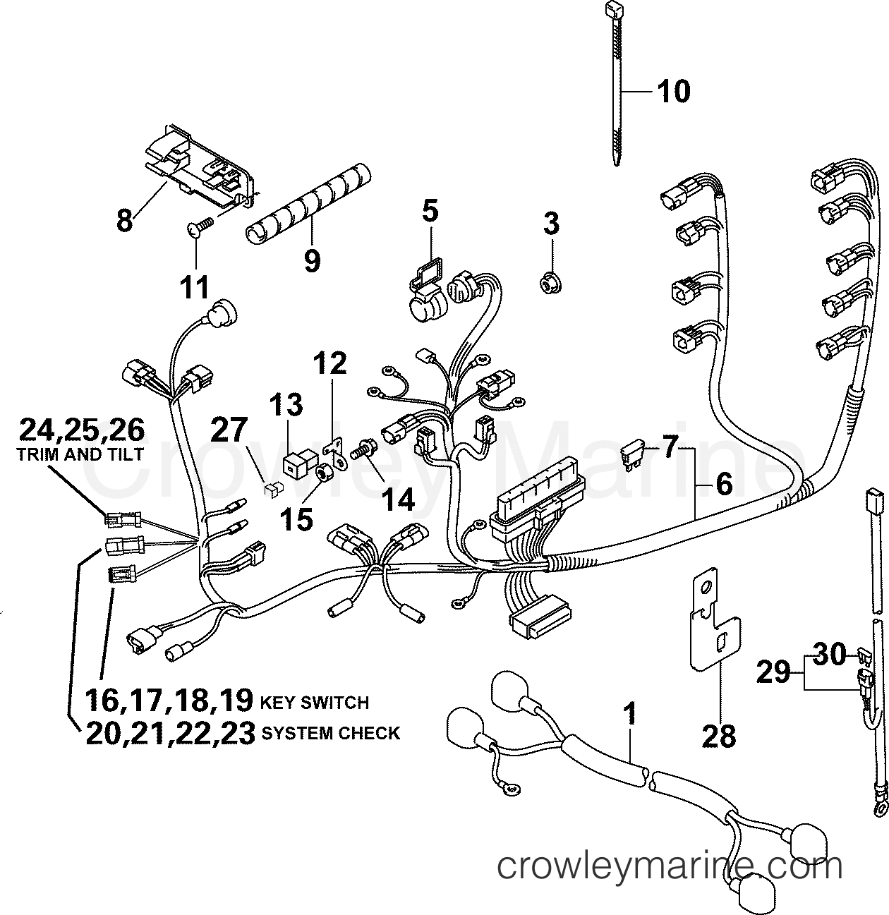 2005 Outboard 140 - J140PX4SOR, - ELECTRICAL HARNESS