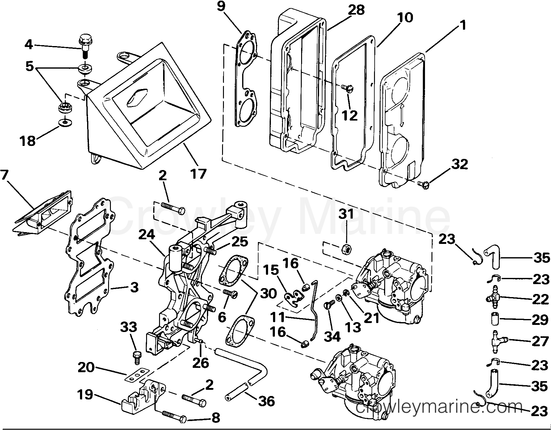 1985 Outboard 40 - E40TECOB - INTAKE MANIFOLD