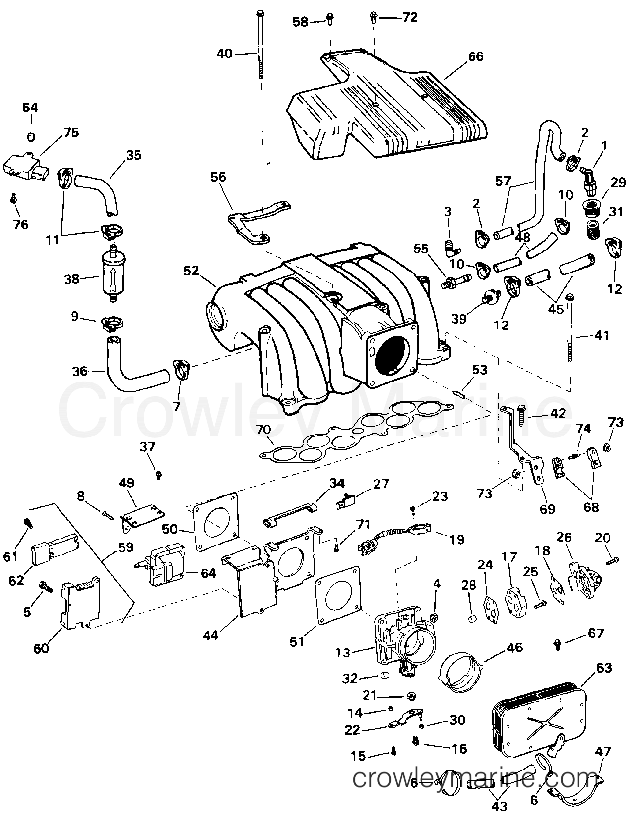 1994 Stern Drive 5.8 - 58FBDPMDA - UPPER INTAKE MANIFOLD