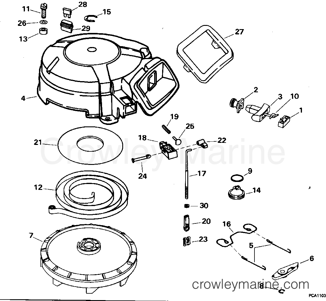 1995 Outboard 9.9 - J10FEXEO - REWIND STARTER