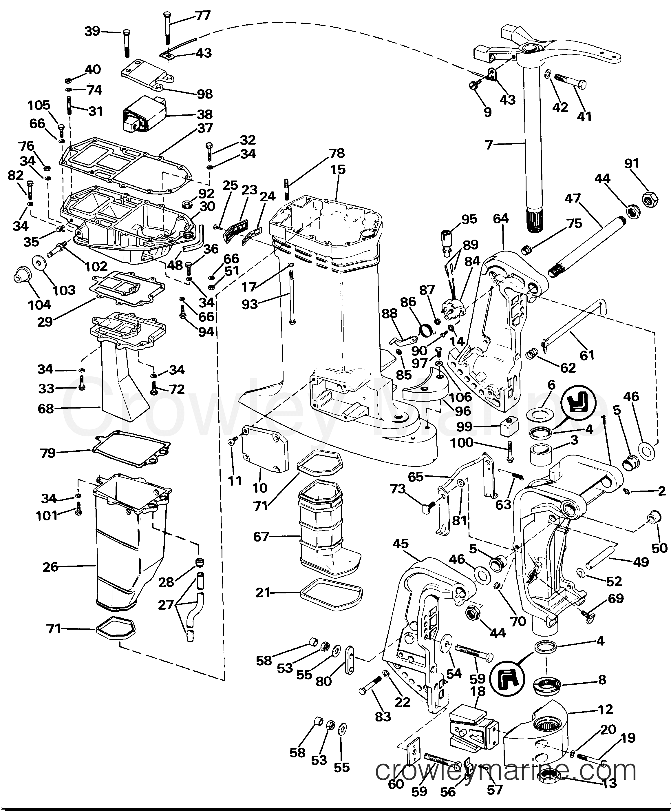 1985 Outboard 140 - J140TXCOS - MIDSECTION