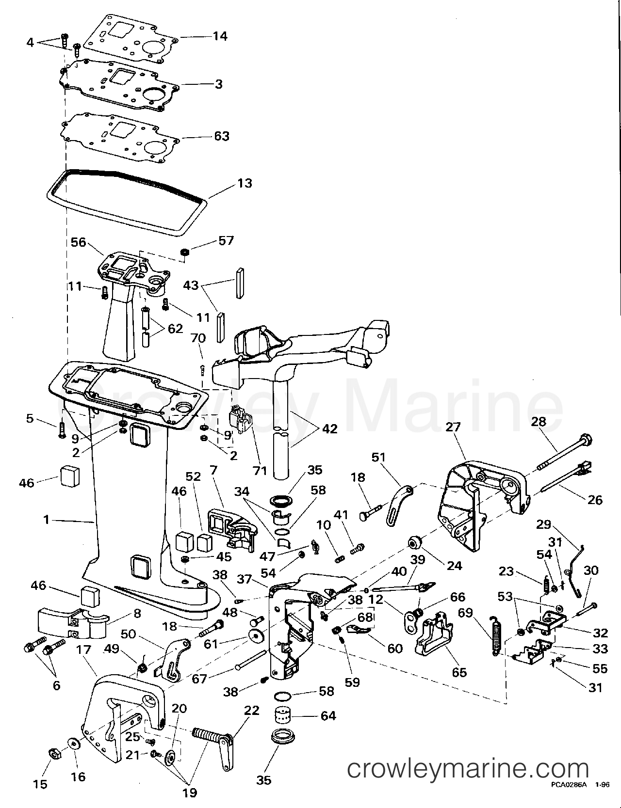 1996 Outboard 8 - BJ8RCLH - MIDSECTION