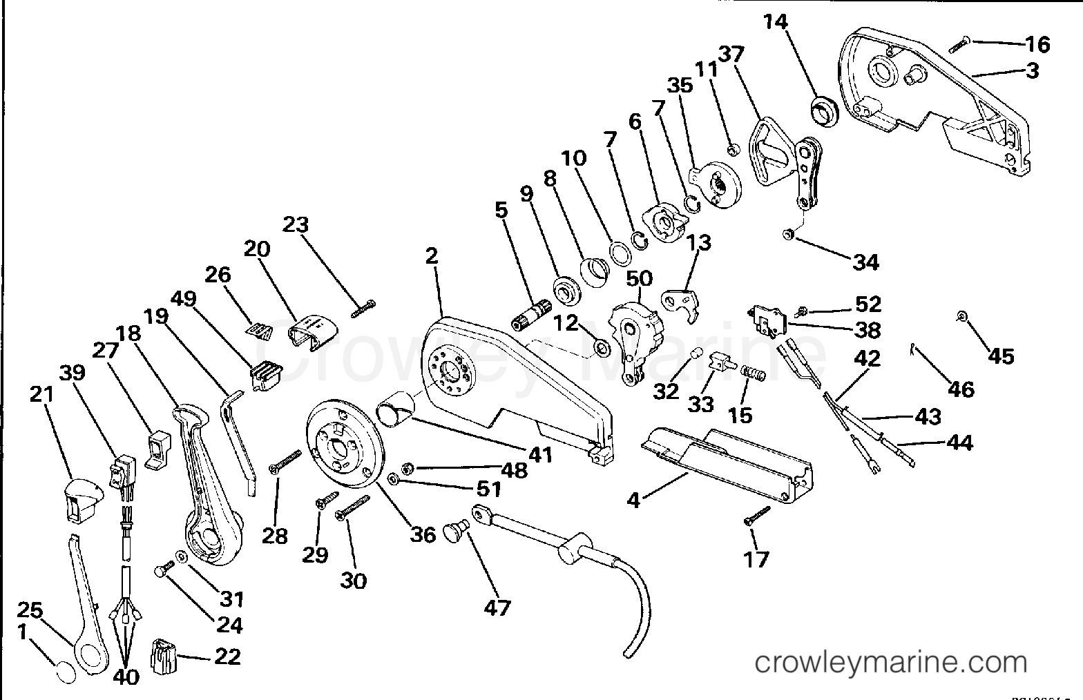 1996 Rigging OMC Stern Drive - All Models - REMOTE CONTROL ASSEMBLY - CONCEALED SIDE MOUNT