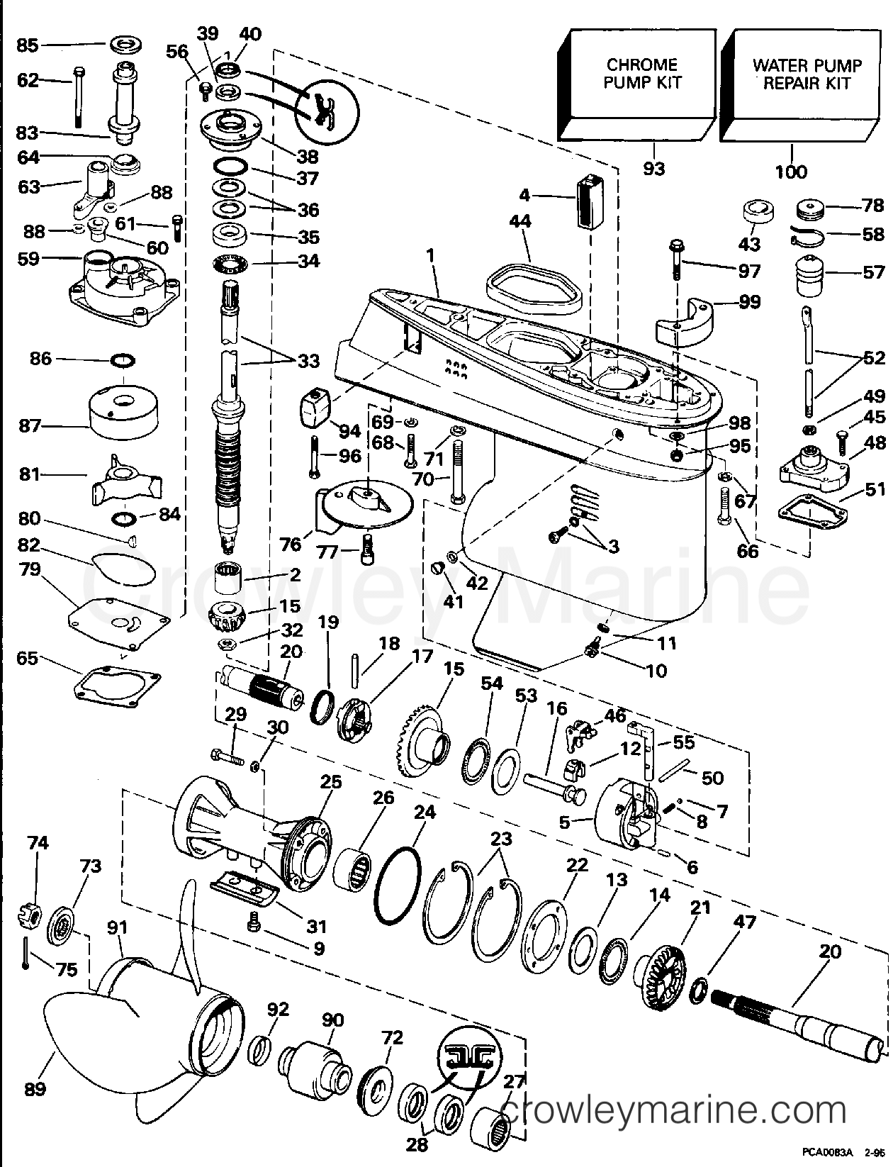 1995 Outboard 45 - J45RCLEOD - GEARCASE