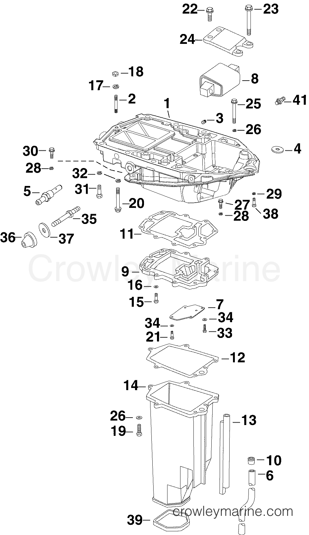 2005 Outboard 225 - E225DHLSOF - EXHAUST HOUSING INNER