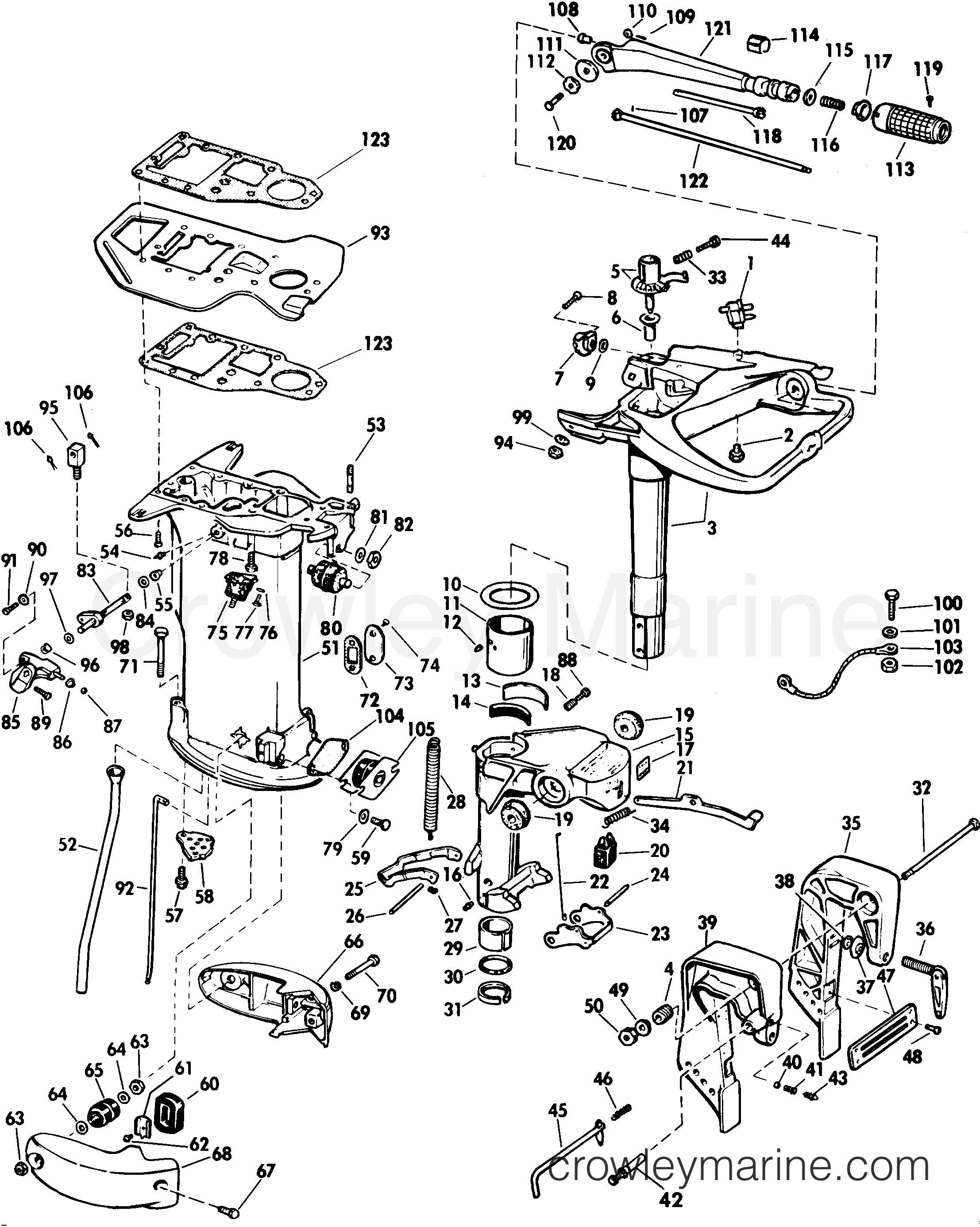 1985 Outboard 40 - E40RWLCOM - MIDSECTION