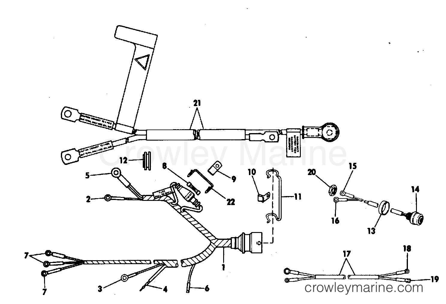 INSTRUMENT & CABLE 1982 Outboard 25 E25CNE Crowley Marine