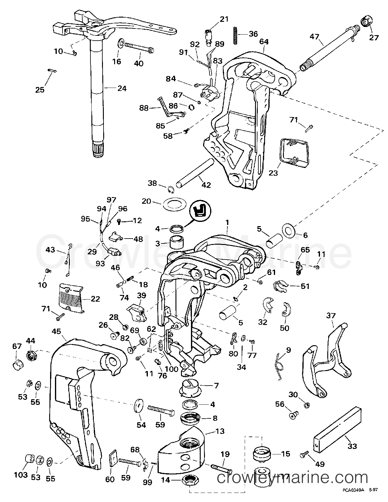 1998 Outboard 225 - SJ225NZECC - MIDSECTION