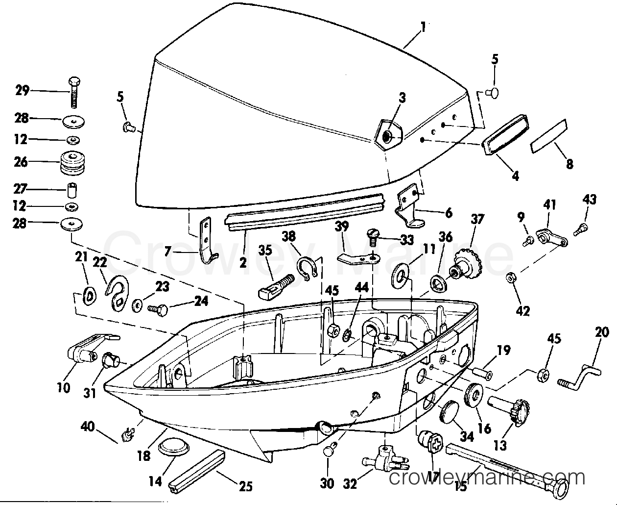 1984 Outboard 15 - E15ECRM - ENGINE COVER - JOHNSON