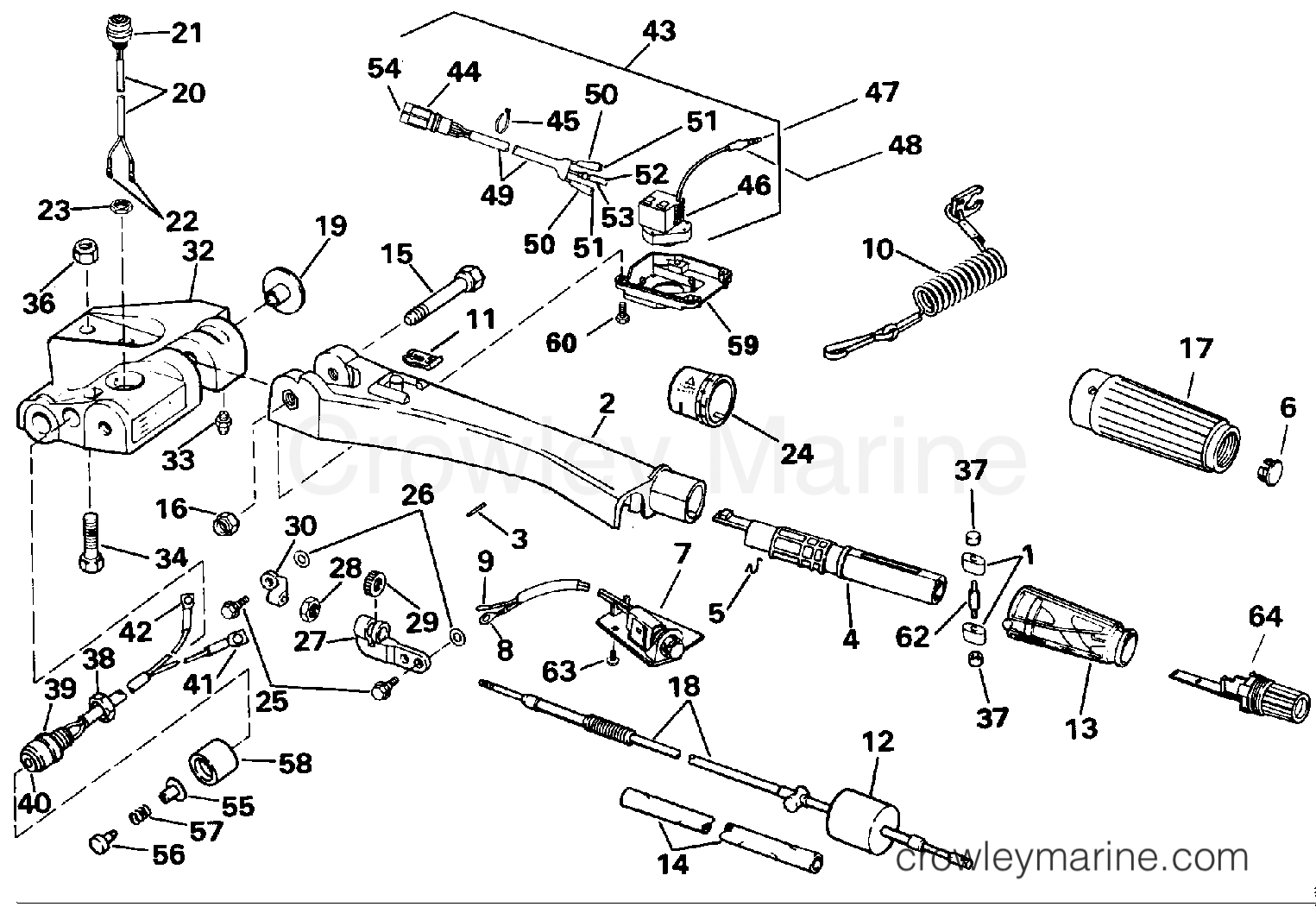 1991 Outboard 60 - J60TTLEIB - STEERING HANDLE