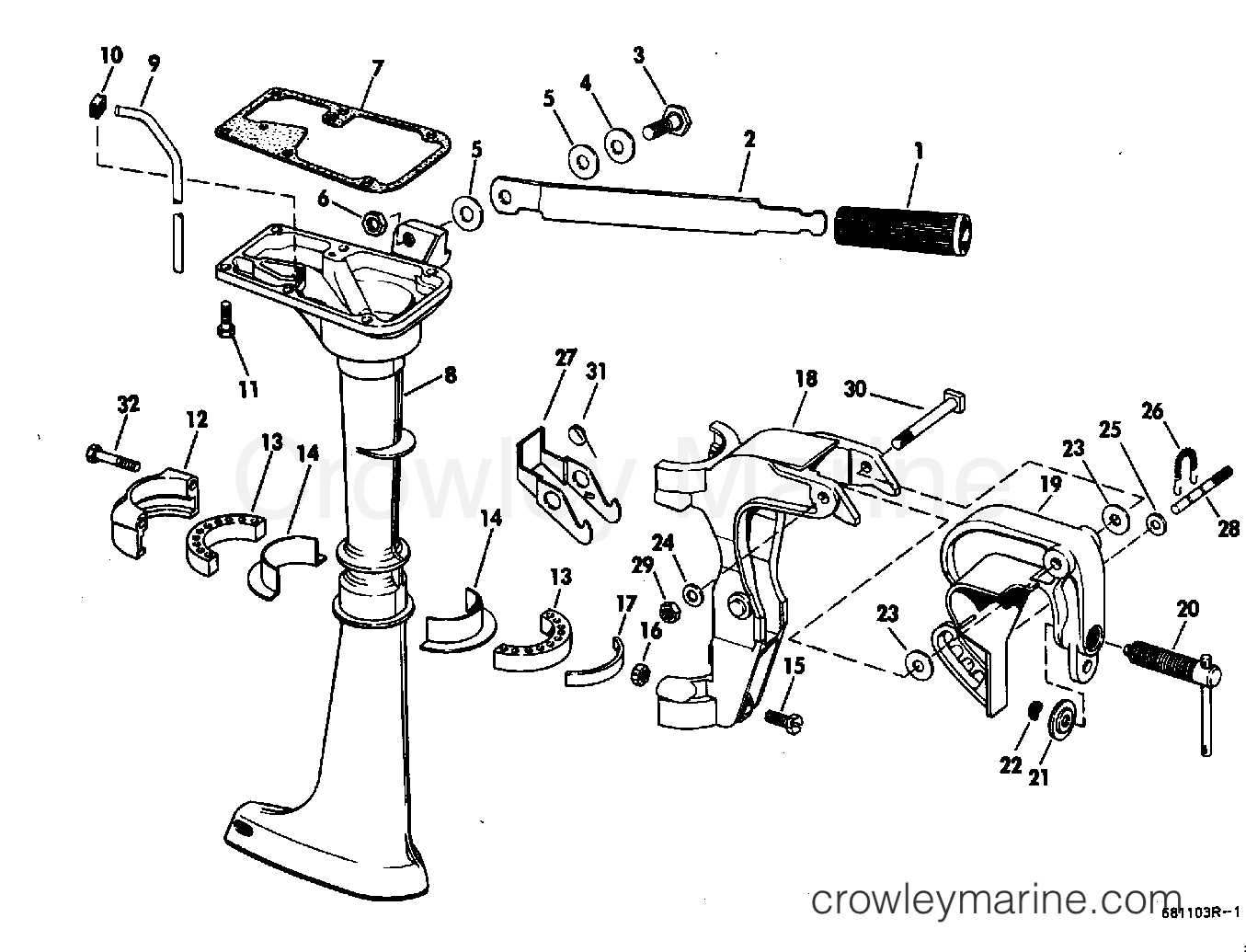 1968 Outboard 1.5 - 1802S - LOWER UNIT GROUP