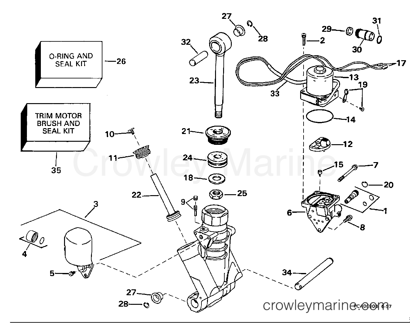 1998 Evinrude Outboards 130 - BE130TLECE POWER TRIM/TILT HYDRAULIC ASSEMBLY section