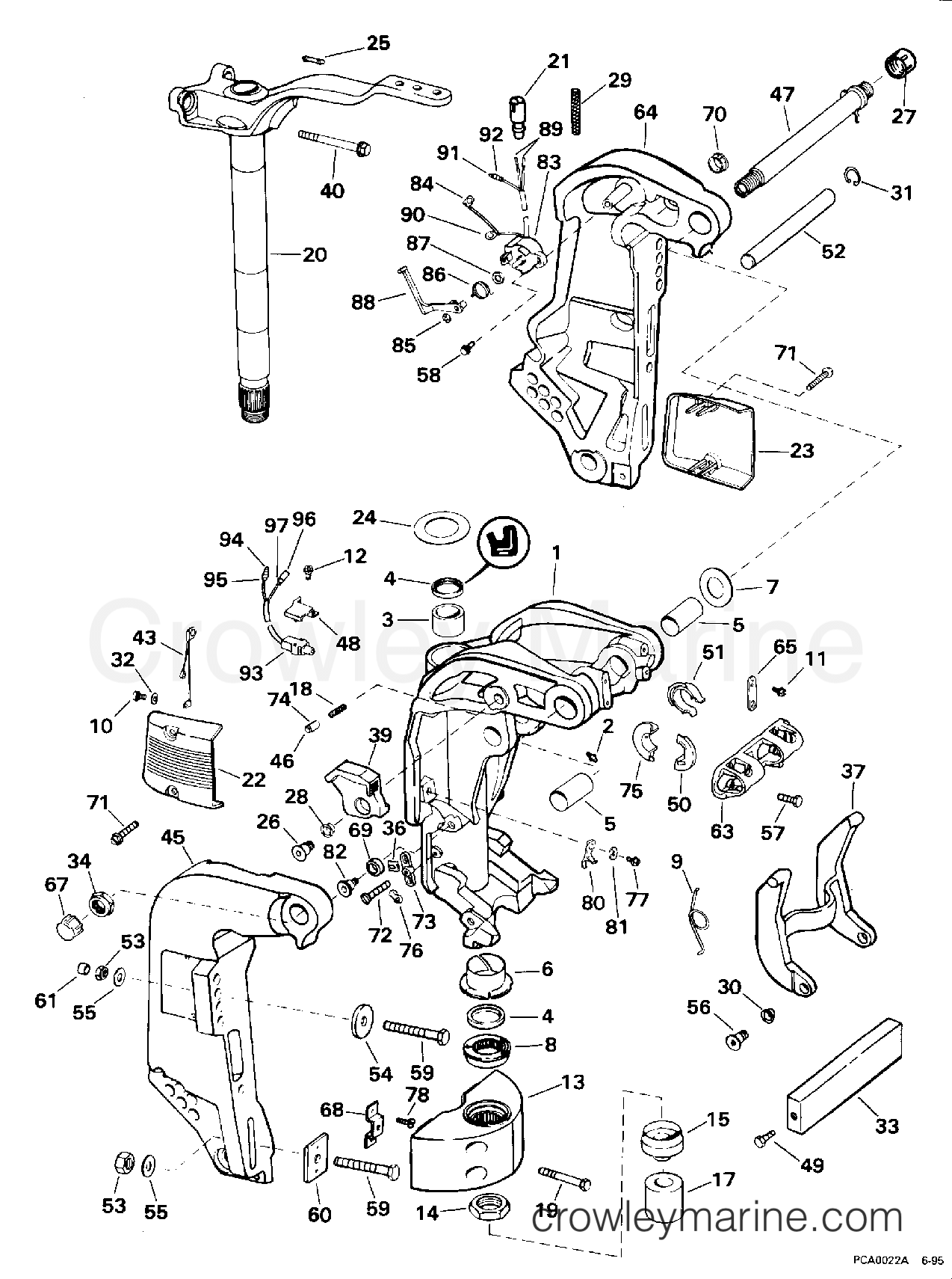 1996 Outboard 150 - SJ150WTPXB - MIDSECTION
