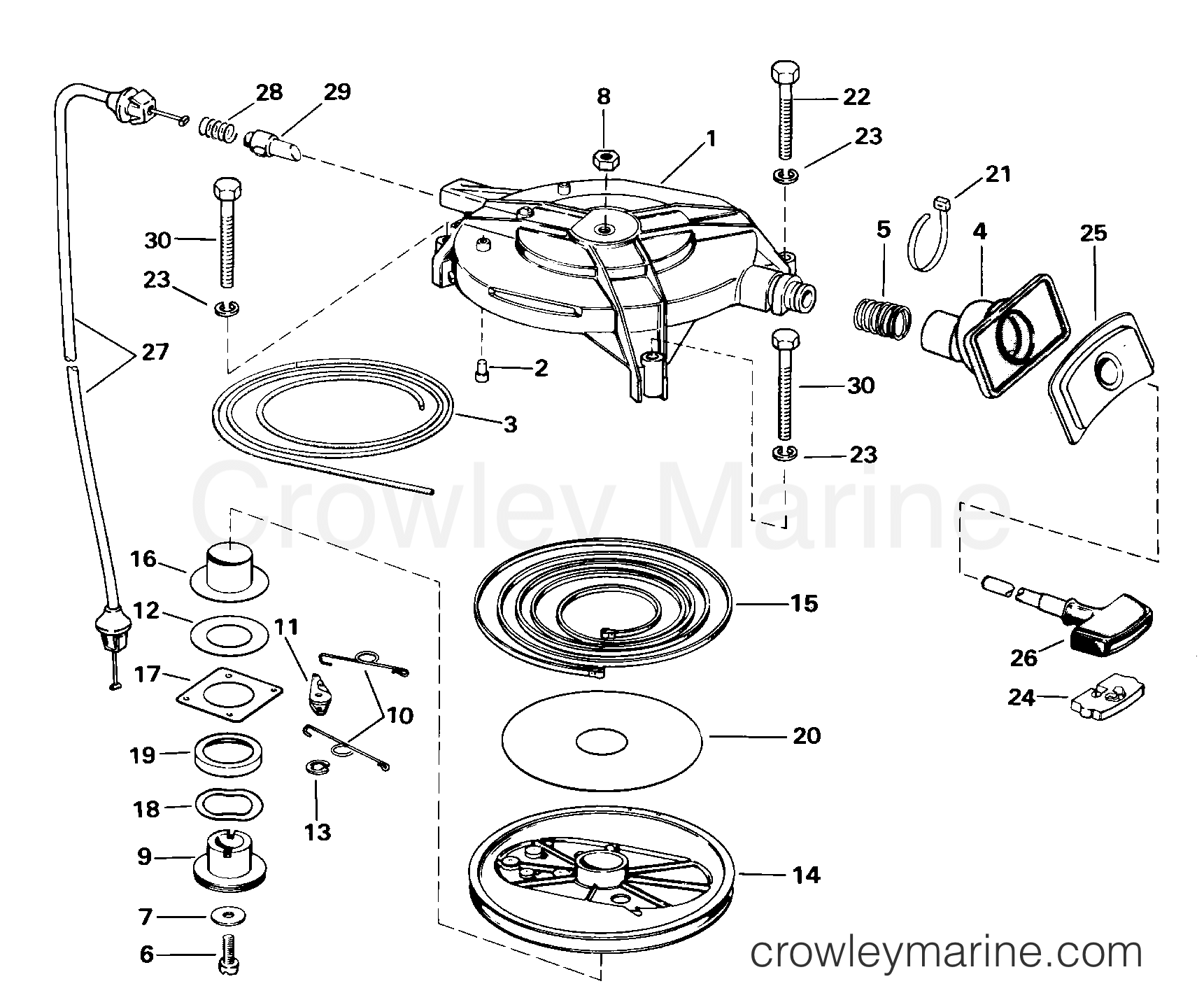 2000 Outboard 25 - J25WRSSC - REWIND STARTER
