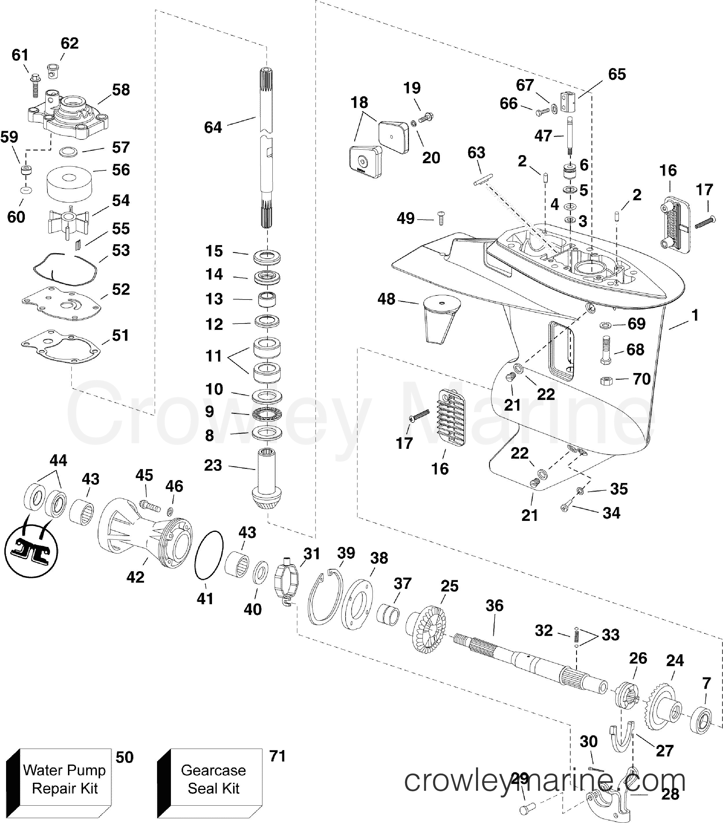 2012 Outboard 30 - E30DRMLINS - GEARCASE, H-TYPE