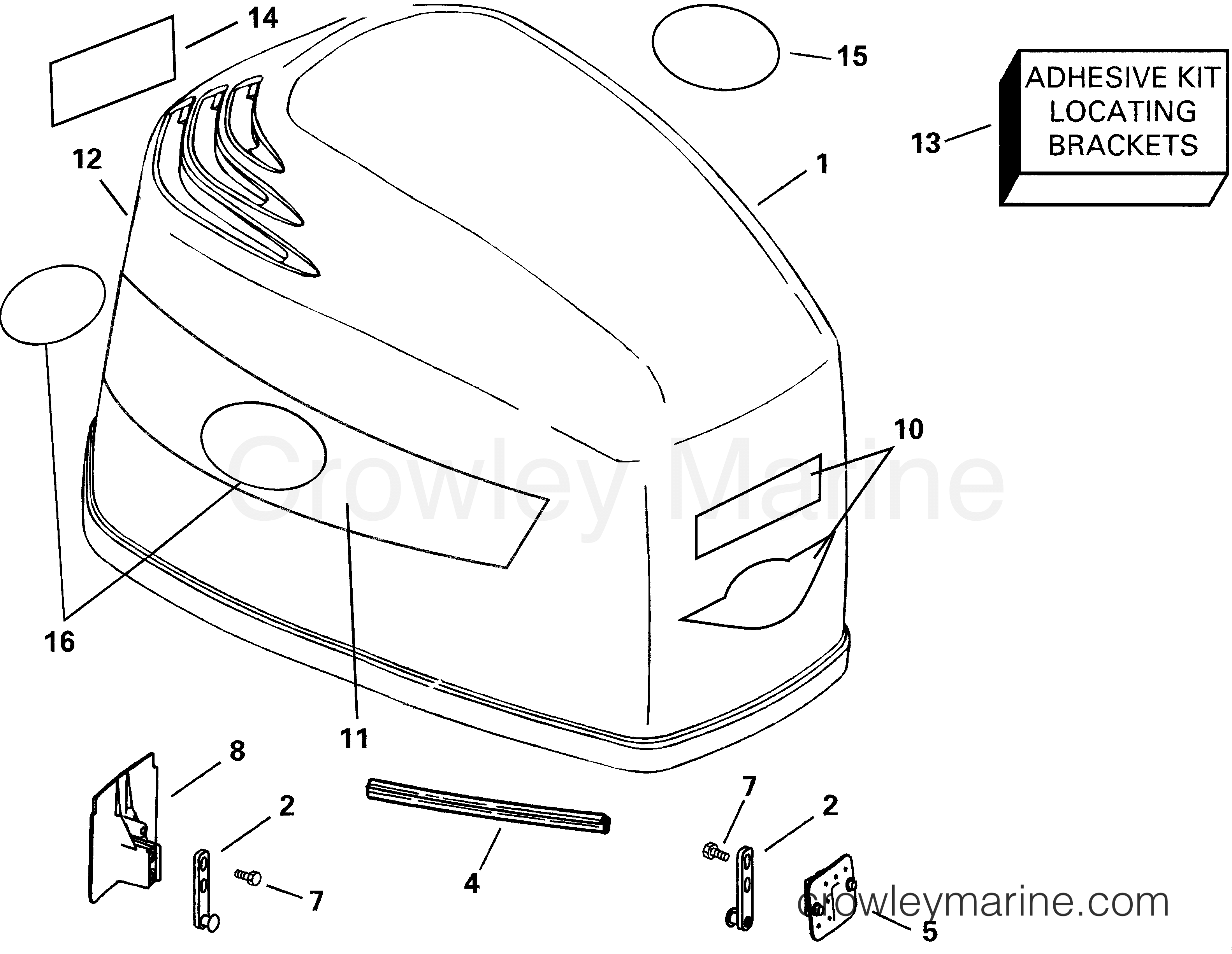 2001 Outboard 225 - BJ225VCSIF - ENGINE COVER