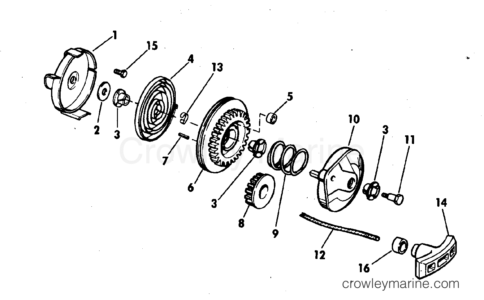 1978 Outboard 4 - 4RL78E - REWIND STARTER