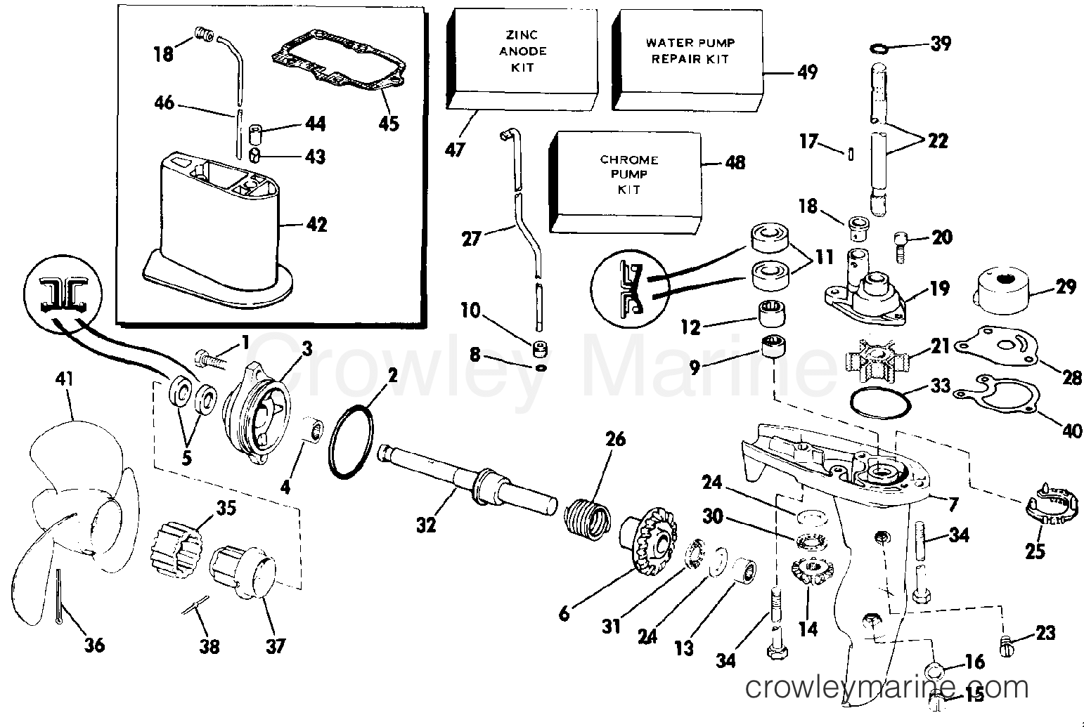 1987 Outboard 4 - J4BRHLCUD - GEARCASE