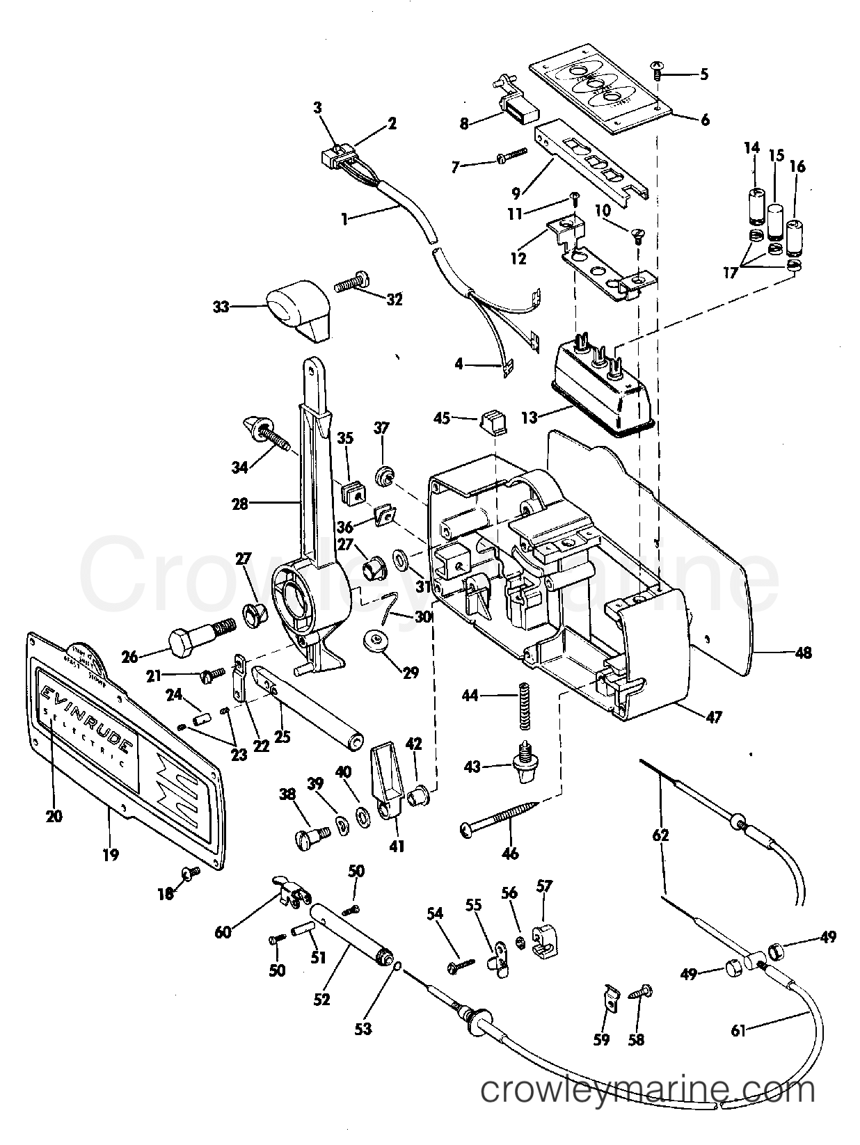 1969 Outboard 85 - 85993E - PUSH-BUTTON REMOTE CONTROL GROUP