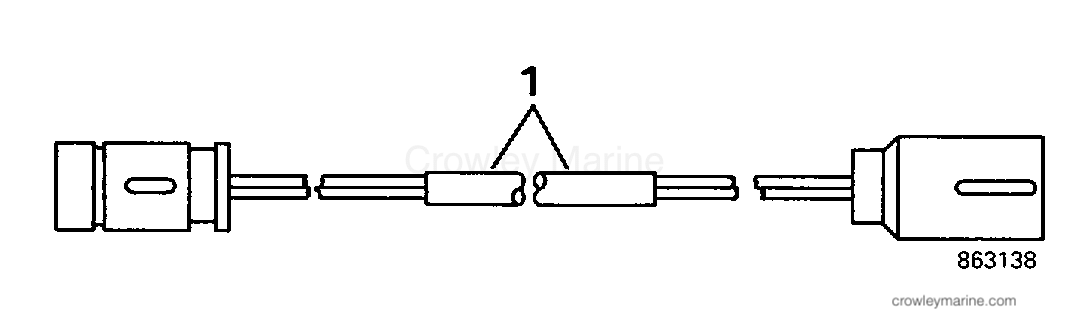 1997 Rigging OMC Stern Drive - All Models - TRIM CABLE
