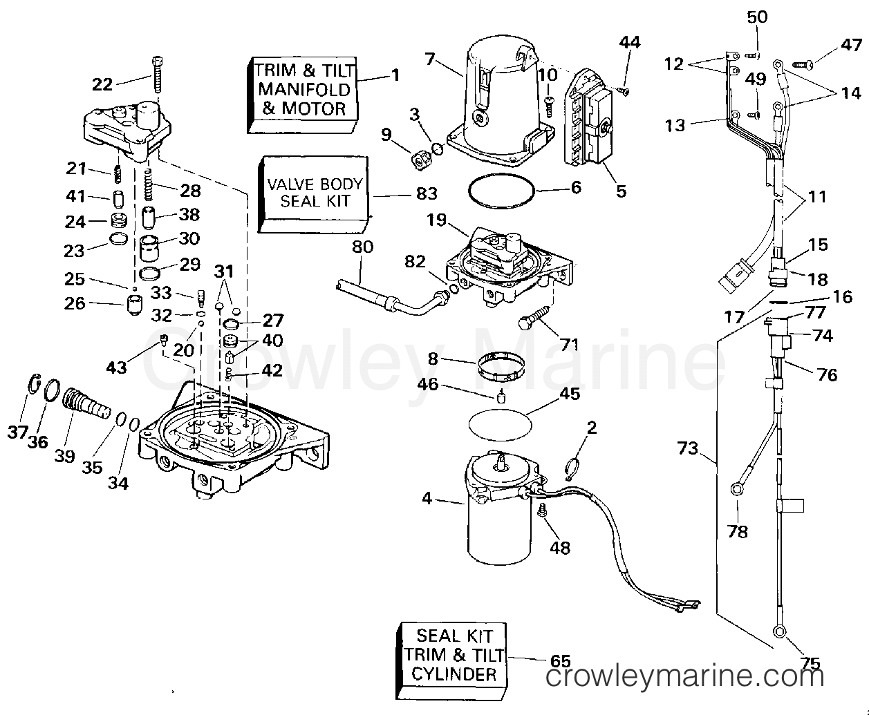1994 OMC Stern Drive 5.8 - 58FAGPMDM - POWER TRIM AND TILT