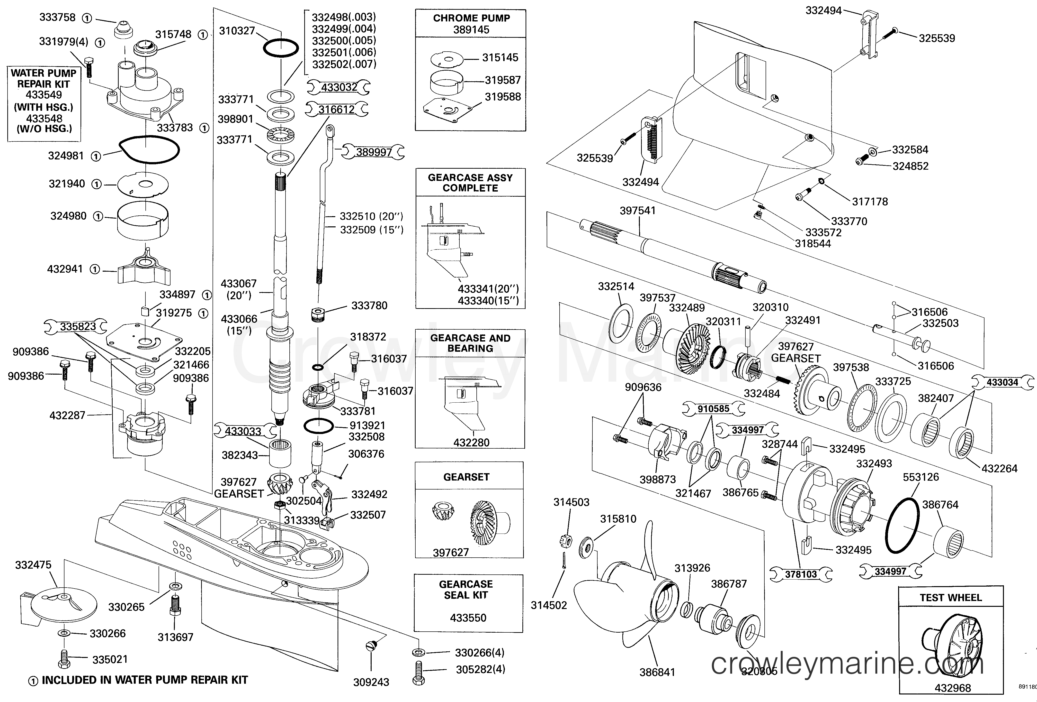 1989 Outboard 40 - J40ECEC - GEARCASE