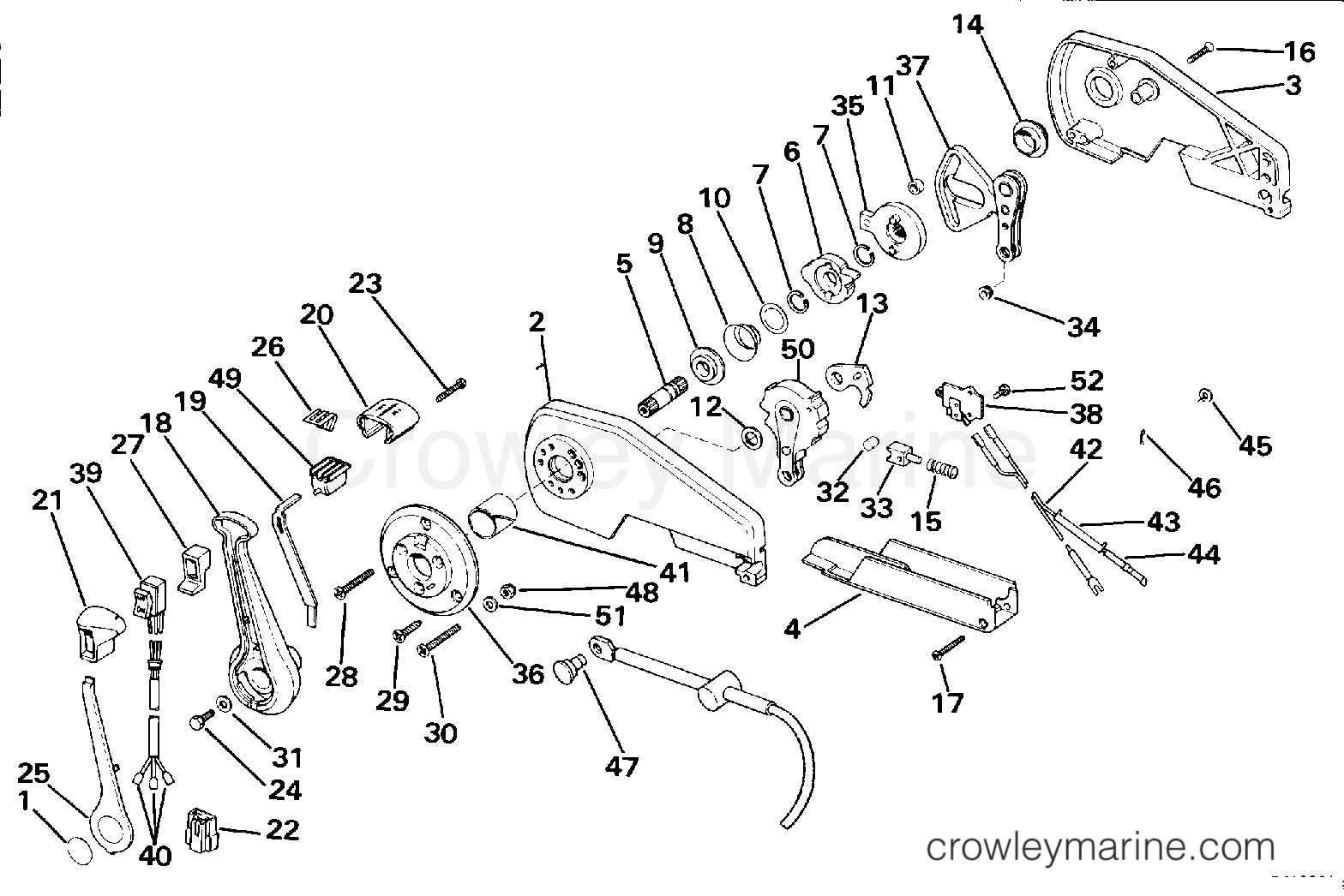 1994 Rigging OMC Stern Drive - All Models - REMOTE CONTROL ASSEMBLY - CONCEALED SIDE MOUNT P/N 174280