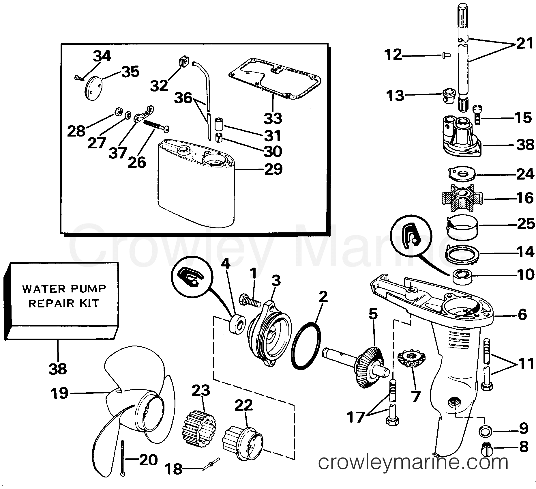 1985 Outboard 2 - J2RCOC - GEARCASE