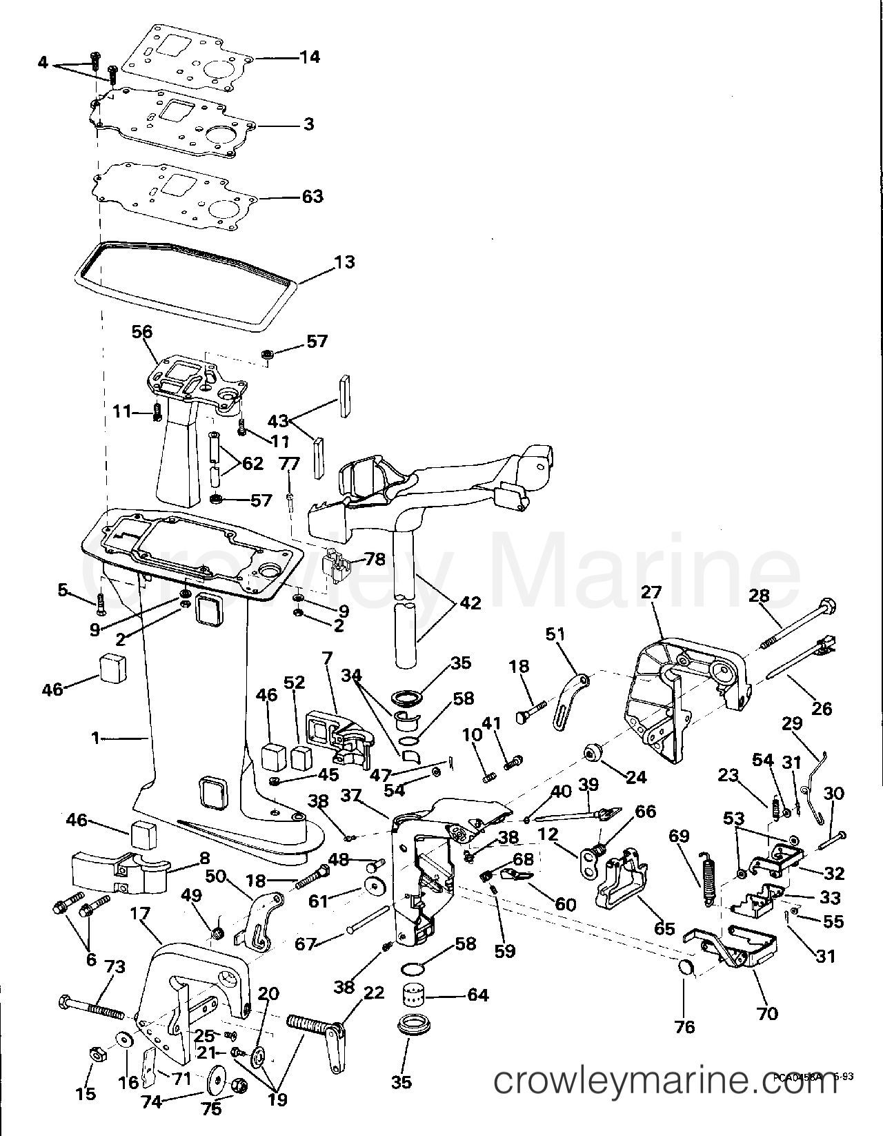 1994 Outboard 8 - J8SRLERE - MIDSECTION