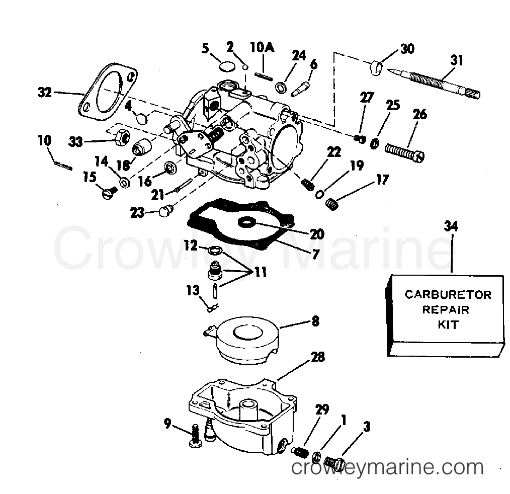 1983 Outboard 75 - J75ECTE - CARBURETOR