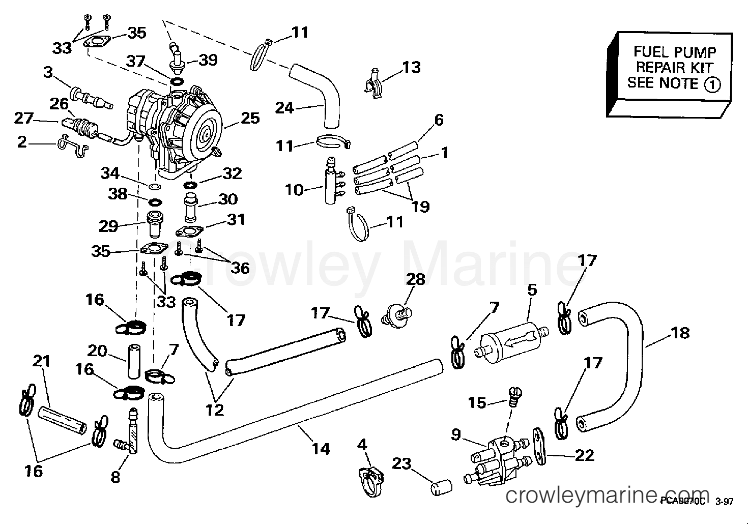 1997 Outboard 50 - J50TLEUC - FUEL PUMP