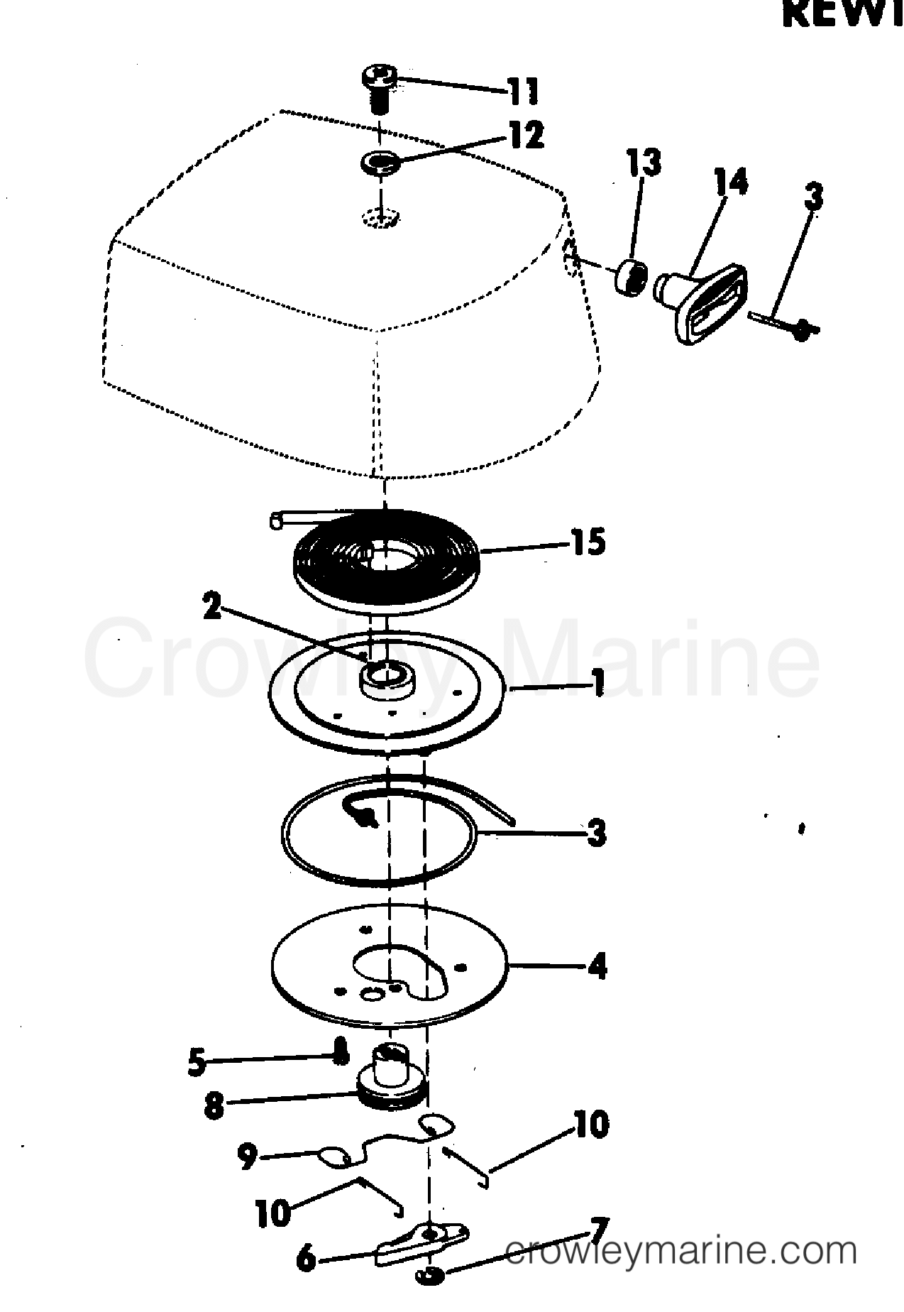1971 Outboard 2 - 2R71A - REWIND STARTER