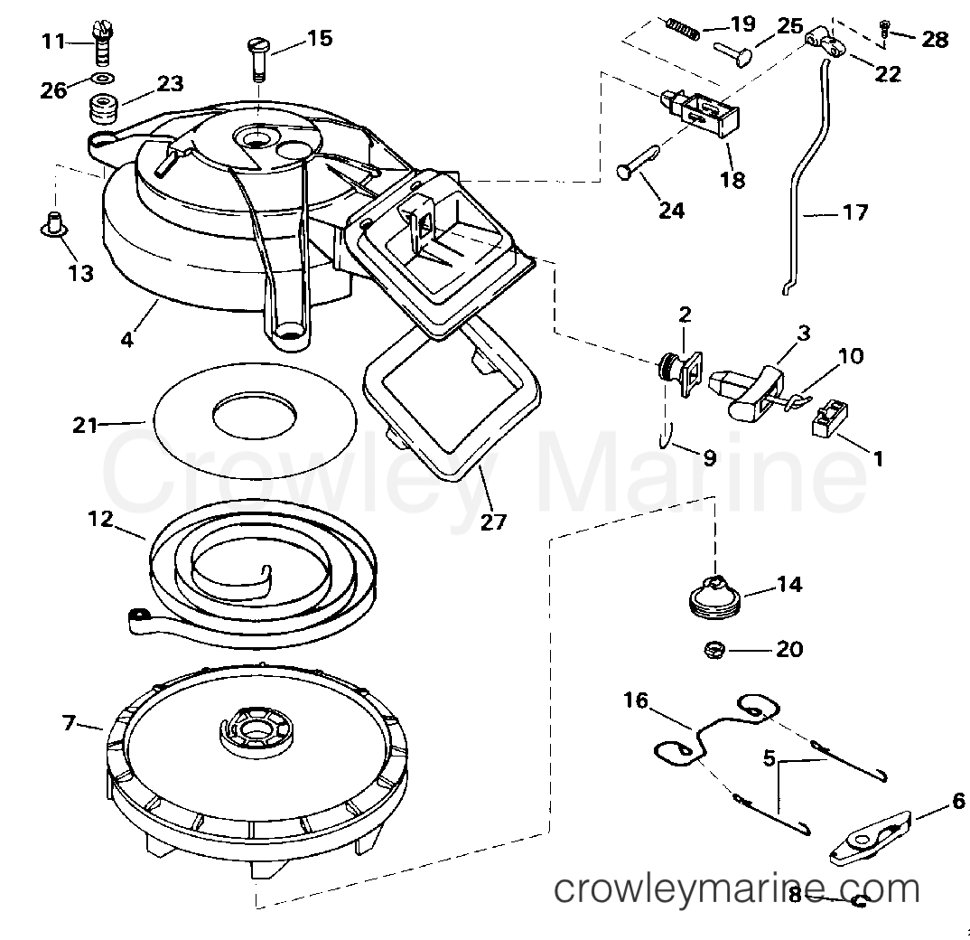 1993 Outboard 9.9 - J10ELETM - REWIND STARTER