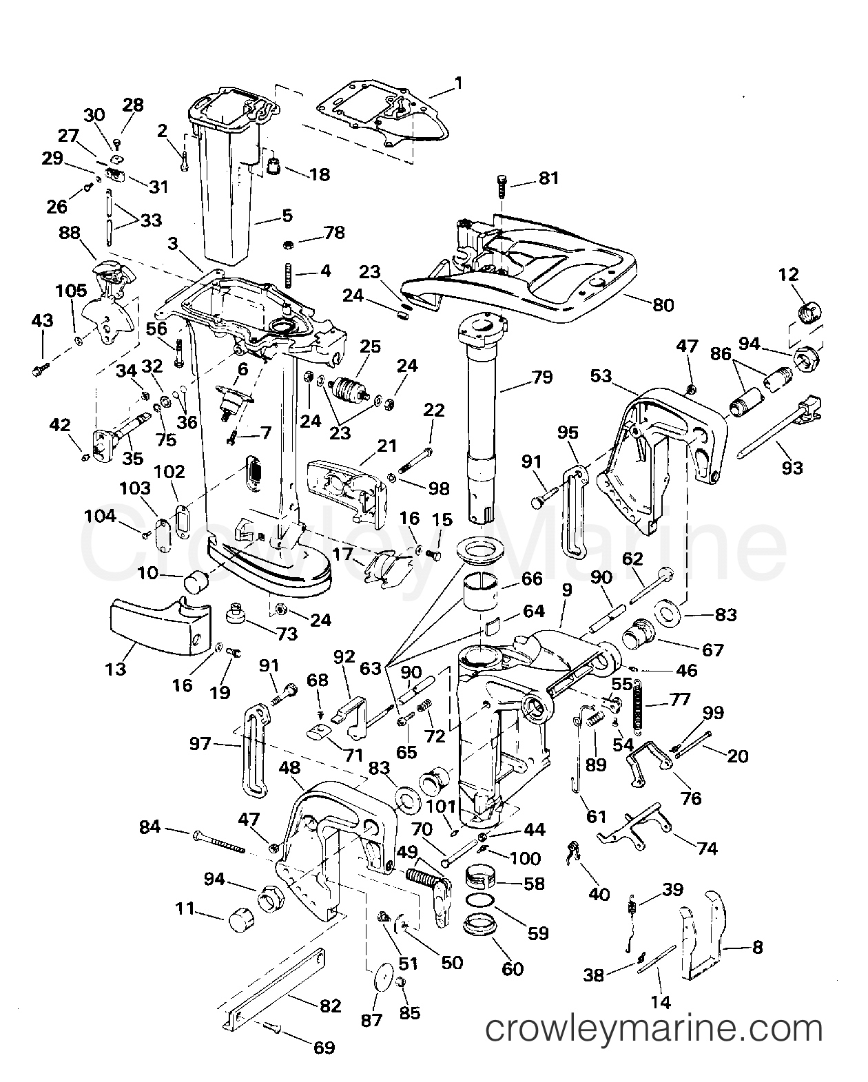1994 Outboard 25 - J25RWERD - MIDSECTION - 25RW