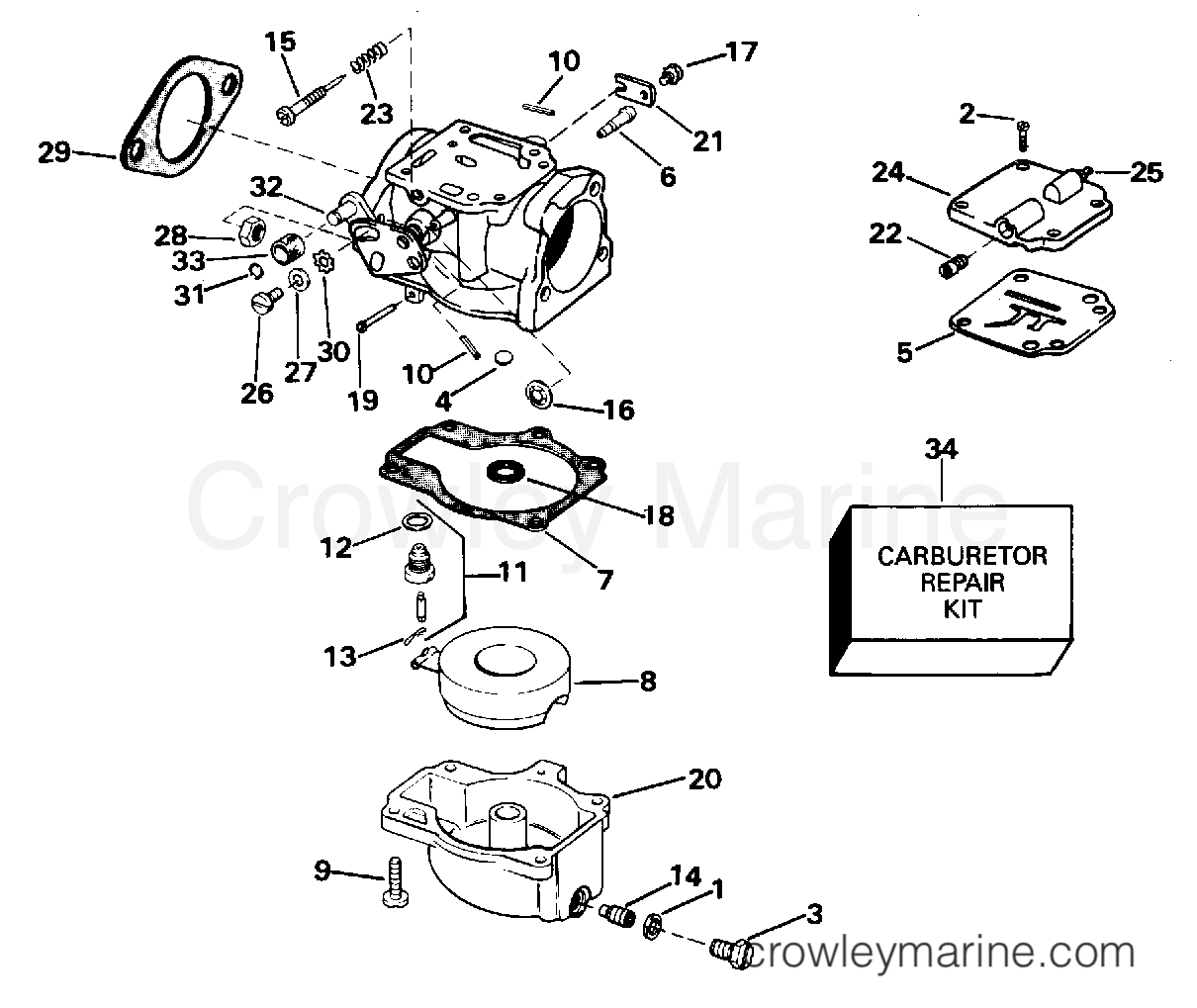 1995 Outboard 60 - J60TTLEOC - CARBURETOR