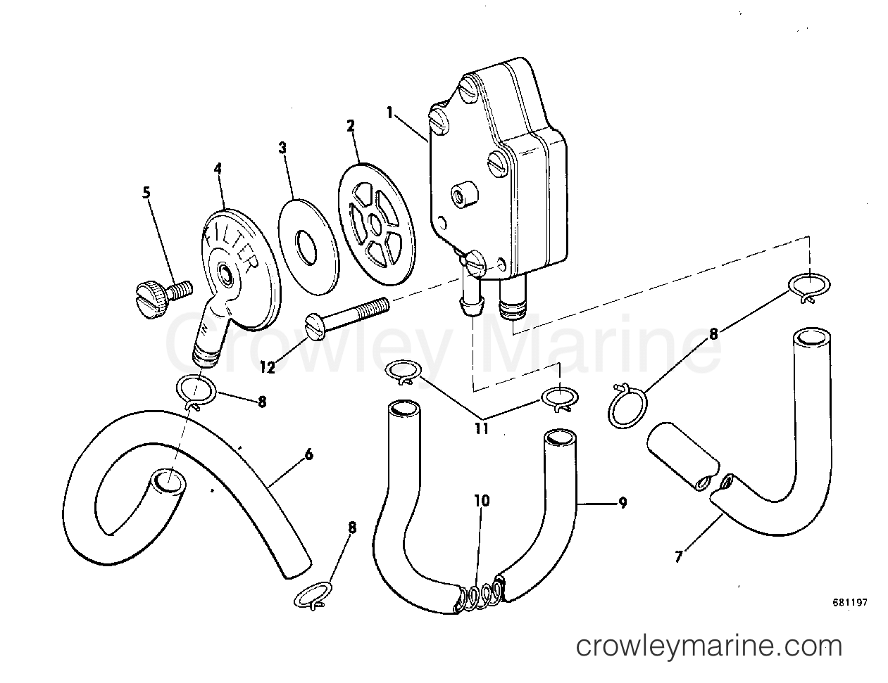 1968 Johnson Outboards 55 - TR-10S FUEL PUMP GROUP section