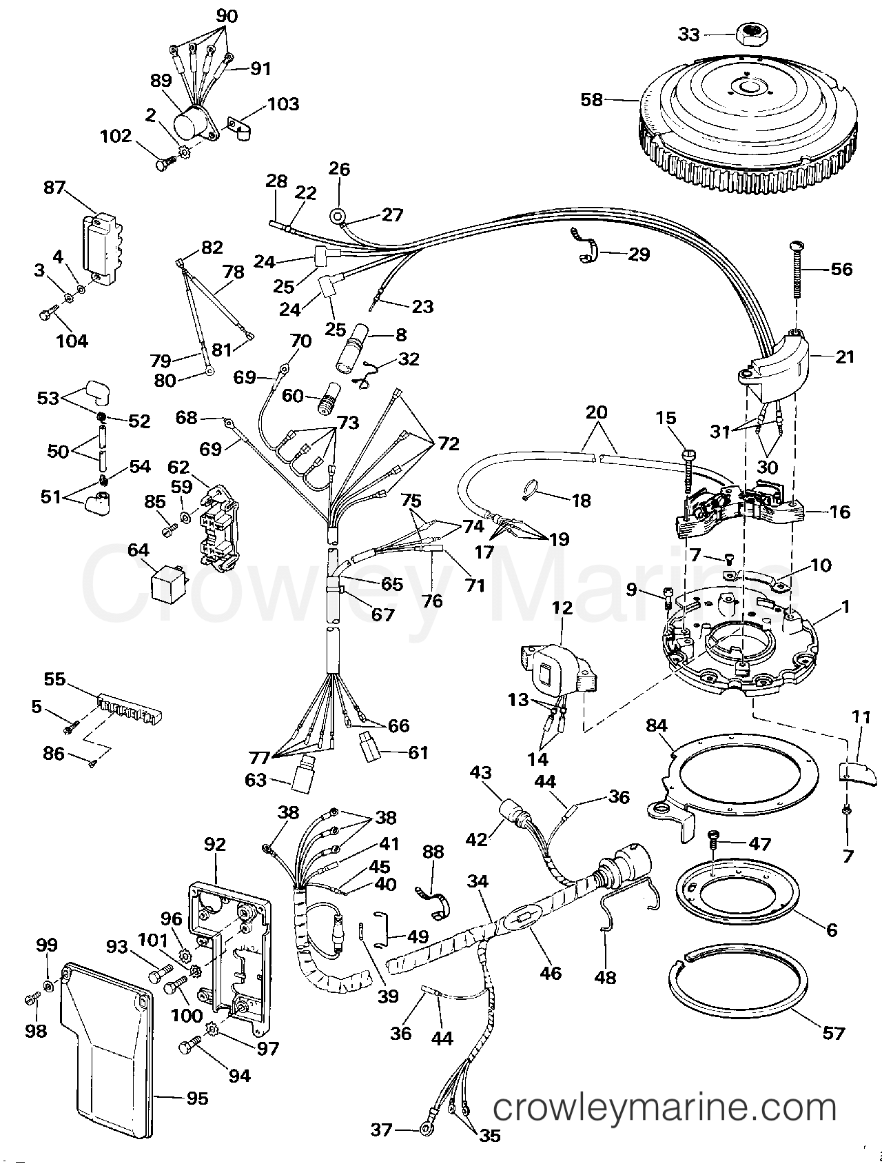 1990 Johnson Outboards 40 - TJ40ELESF IGNITION SYSTEM - ELECTRIC START TL MODELS section
